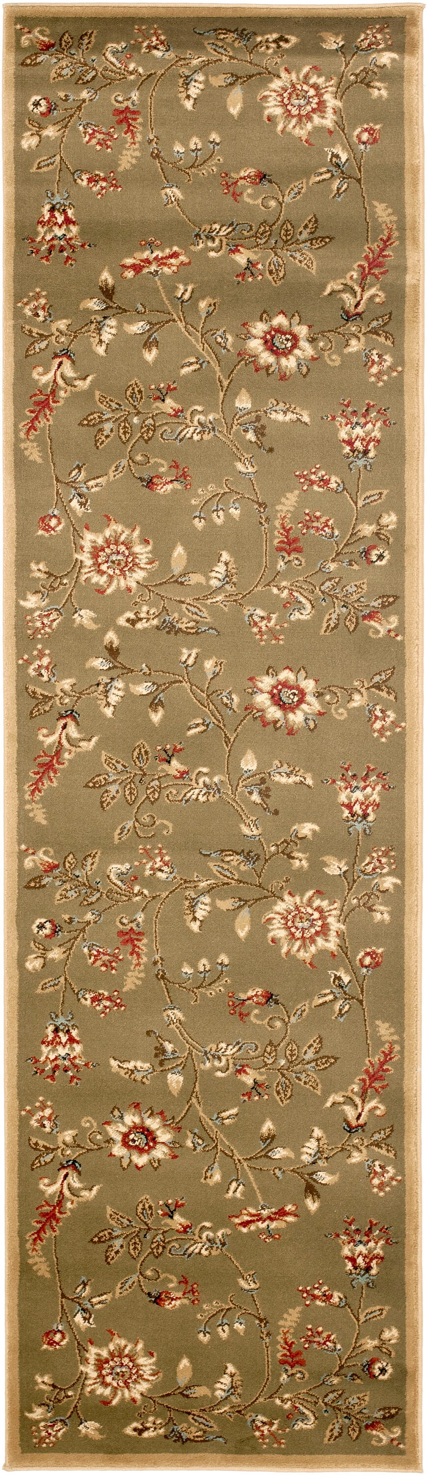 Safavieh LNH552-5291-216 Lyndhurst Floral Swirl 2 x 16 (ft) Loomed Polypropylene Green/Multi Rectangular Indoor Floral/Botanical Farmhouse/Cottage Runner rug