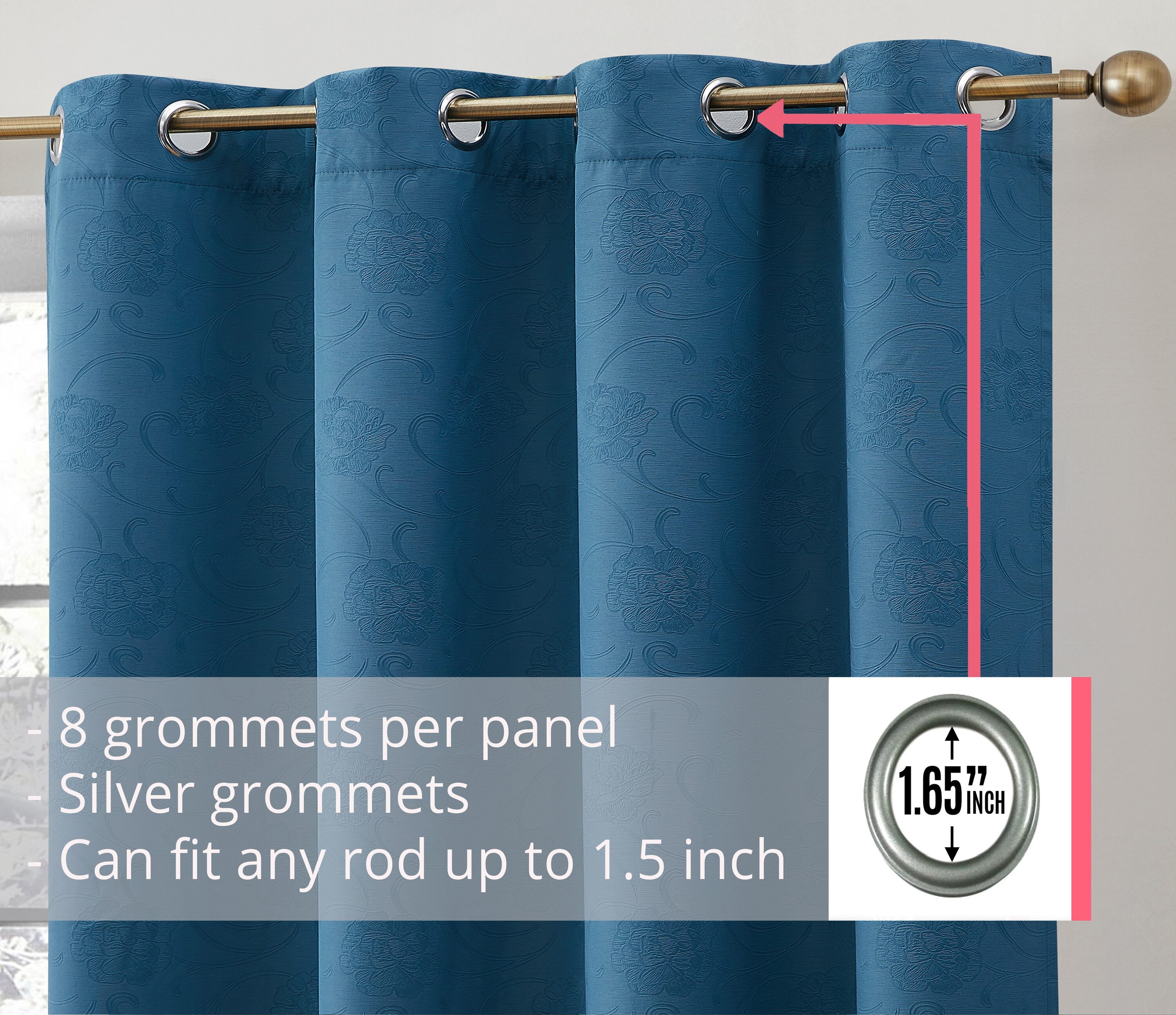 HLC.me TYLR-5263TEAL curtains - View #6