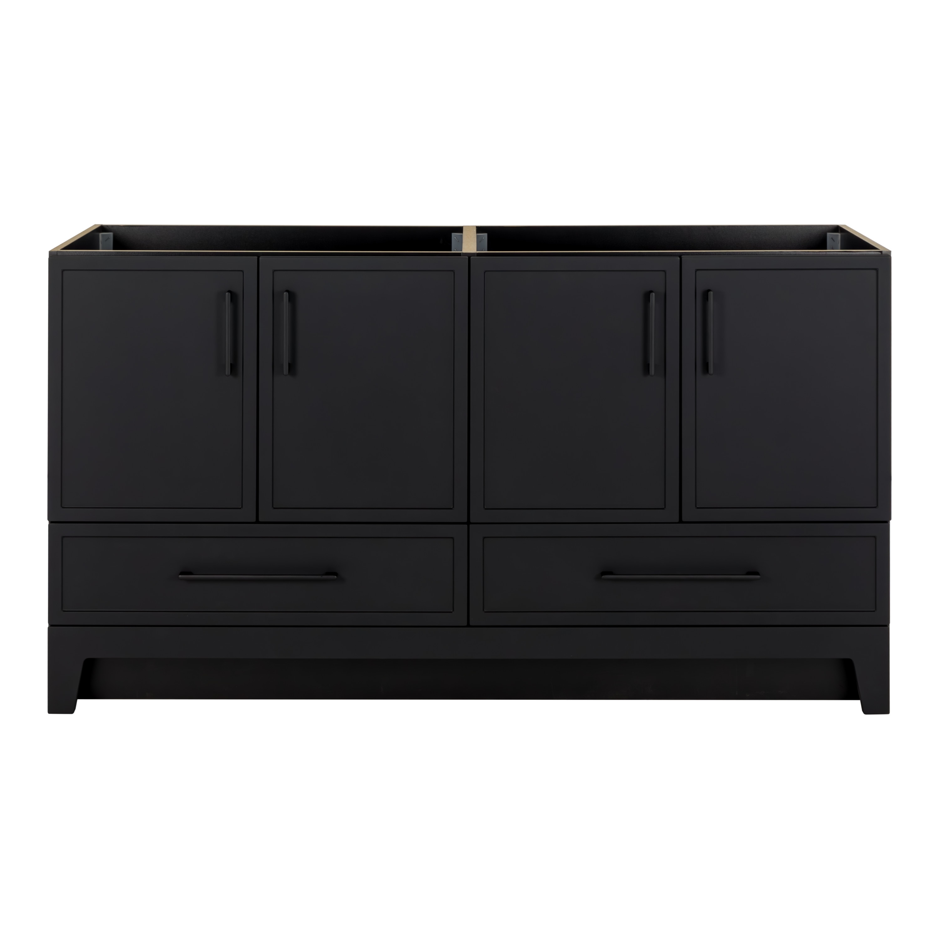 Style Selections ME60P1-MB Meera 60-in Black Bathroom Vanity Base Cabinet without Top