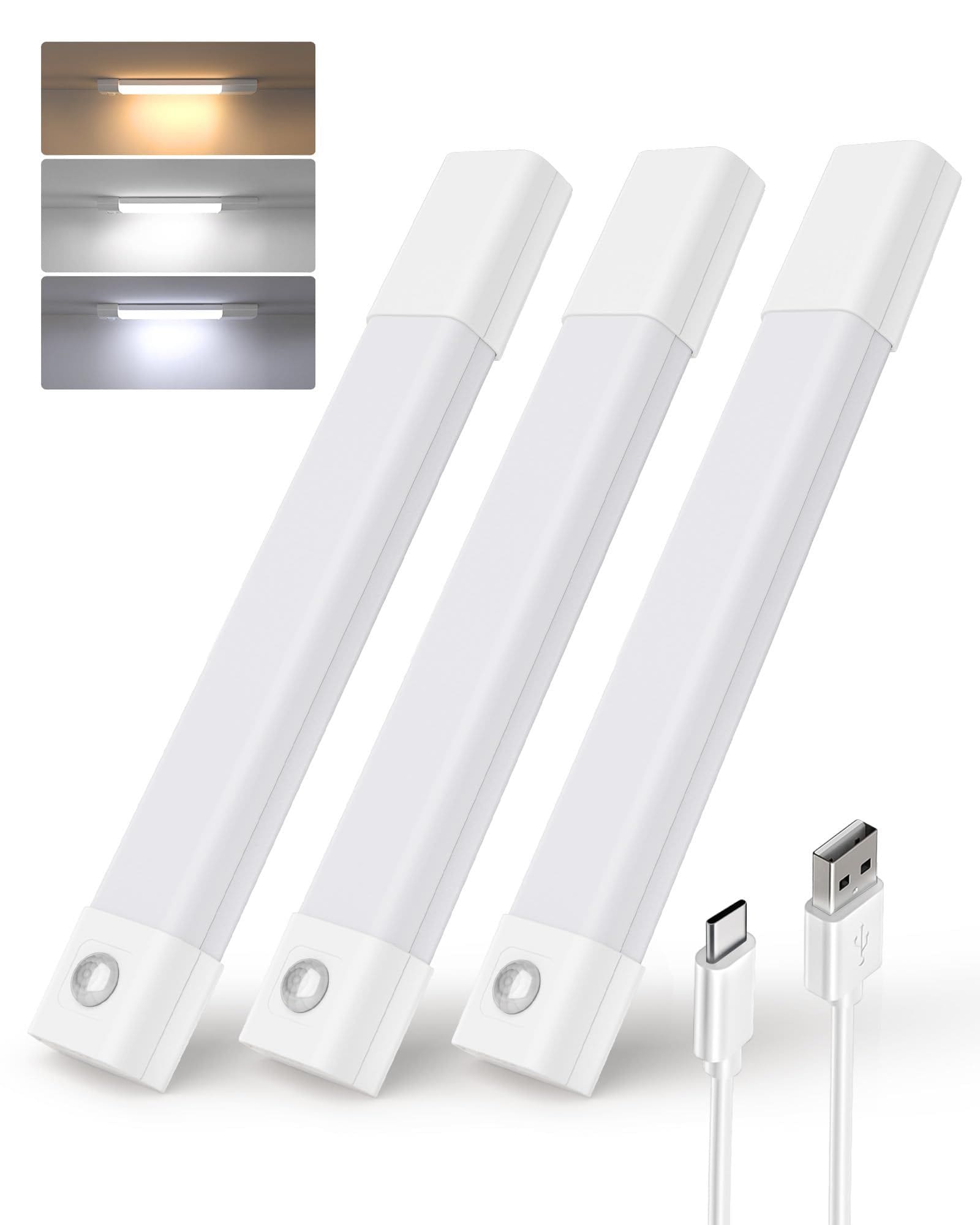 EZVALO EZL2417A-20-3 8in 3pk 30LED Under Cabinet Light w/Motion Sensor Wireless Magnetic Dimmable Light Bar