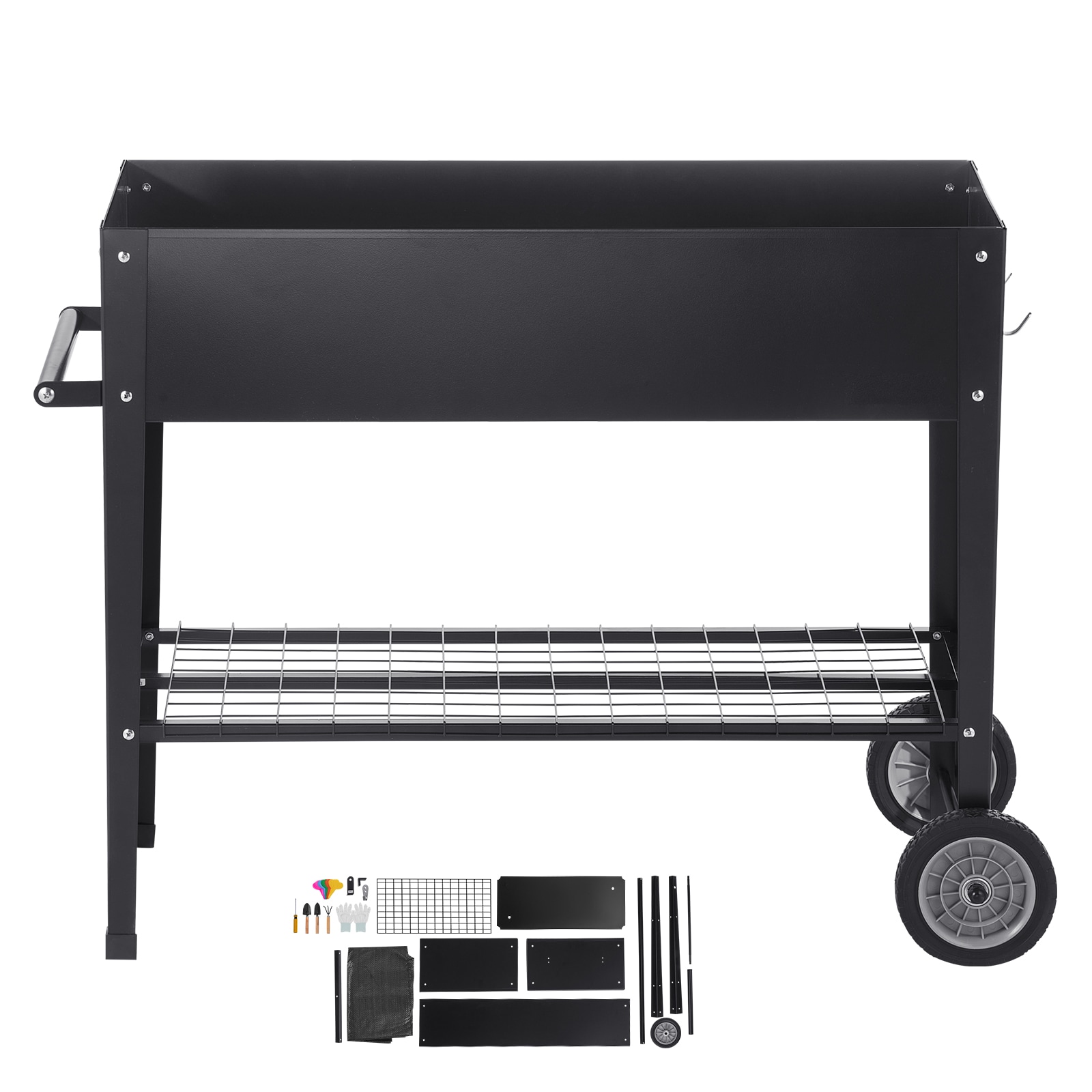 GIVIMO - Elevated Raised Garden Bed 42.5-in x 19.5-in x 31.5-in Galvanized Metal Planter Box with...