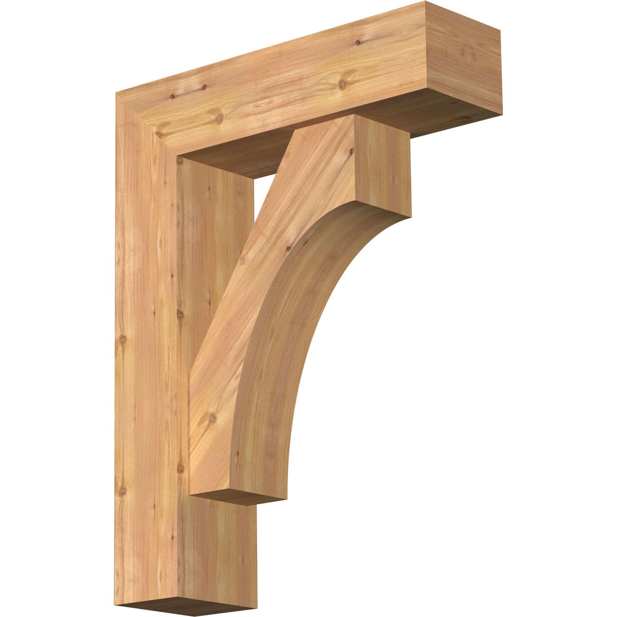 Ekena Millwork 1464480 Westlake Block Smooth Bracket with Offset Brace Western Red Cedar Wood Standard Bracket