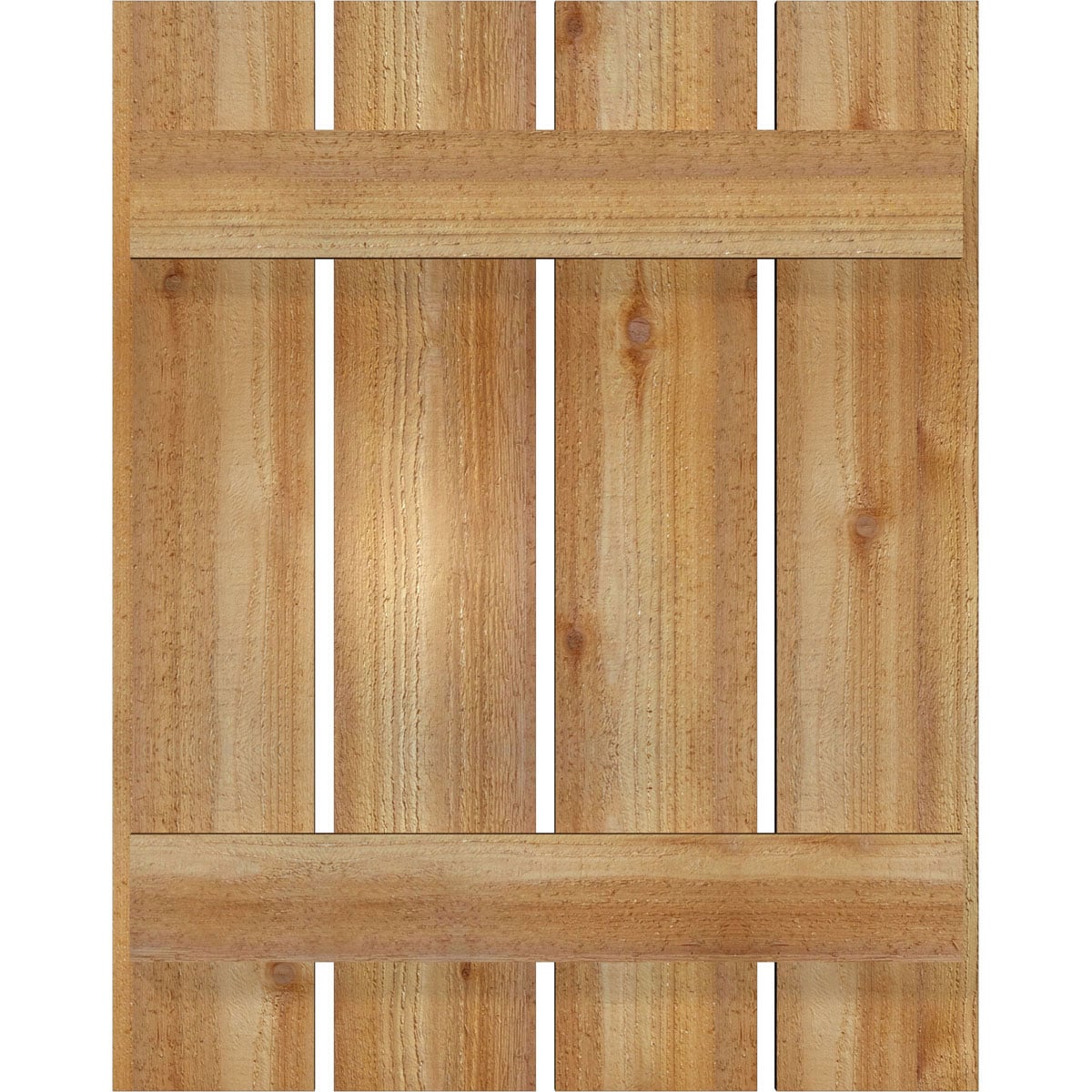 Ekena Millwork RBS06S23X029RWR 23-in W x 29-in H Unfinished Paintable/Stainable Board and batten Spaced Wood Exterior Shutters ( 2 -Pack )
