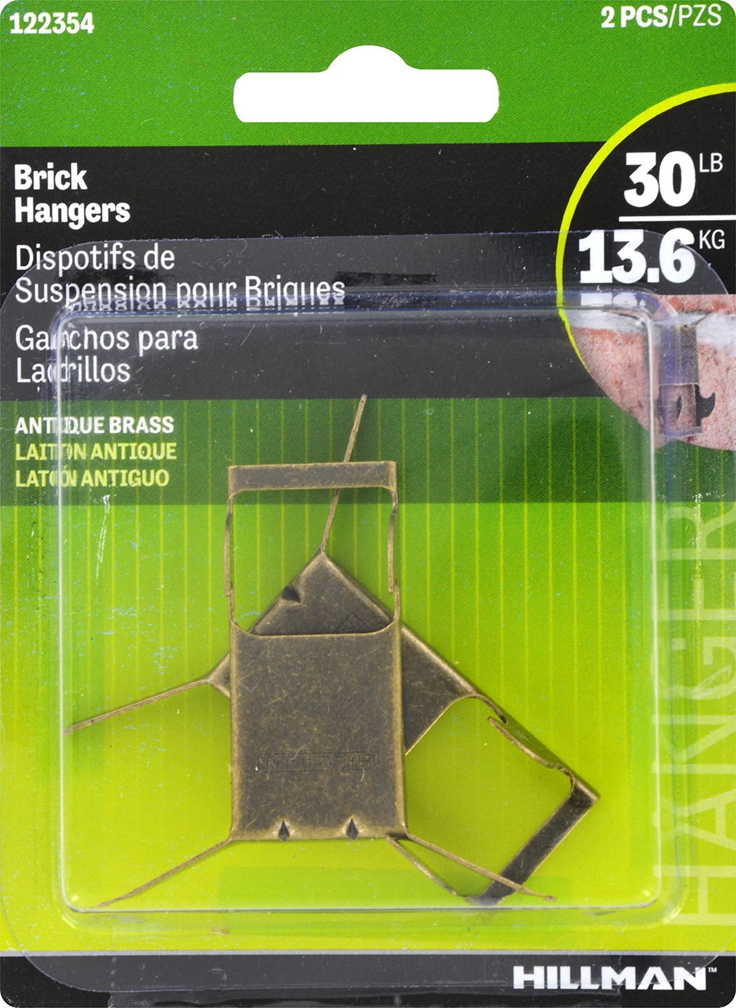 Booda Brand Brick Hook Clips (4 Pack) for Hanging Outdoors, Brick Hangers  Fits Standard Size Brick