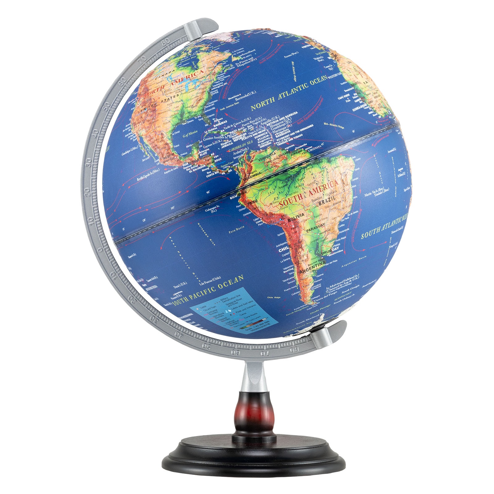 SUGIFT 12-in Illuminated World Globe Embossed Political Map Learning Decor Night Light Gift Globe #LW018SUGHY1673