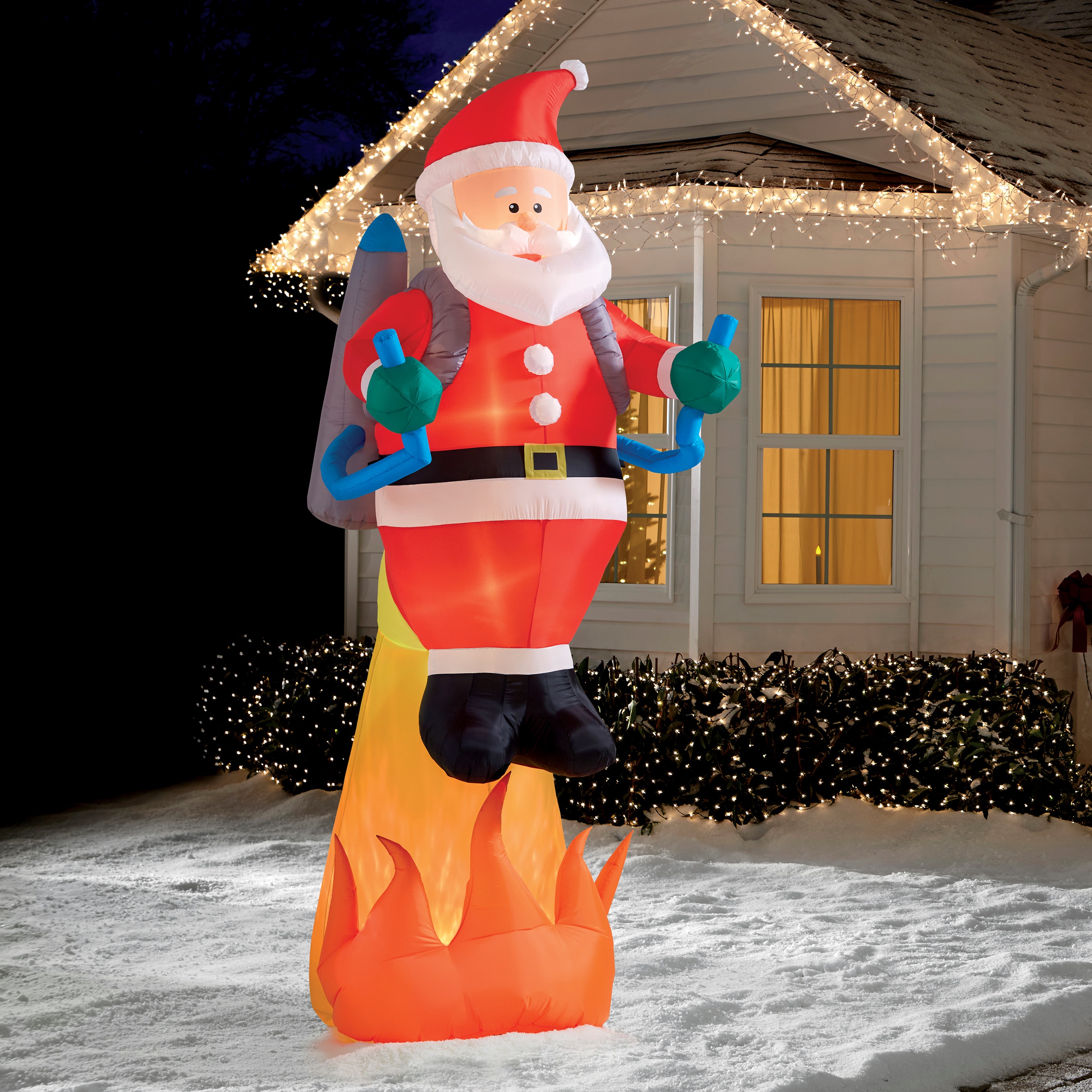 Gemmy 8.5-ft Lighted Santa Christmas Inflatable At Lowes.com