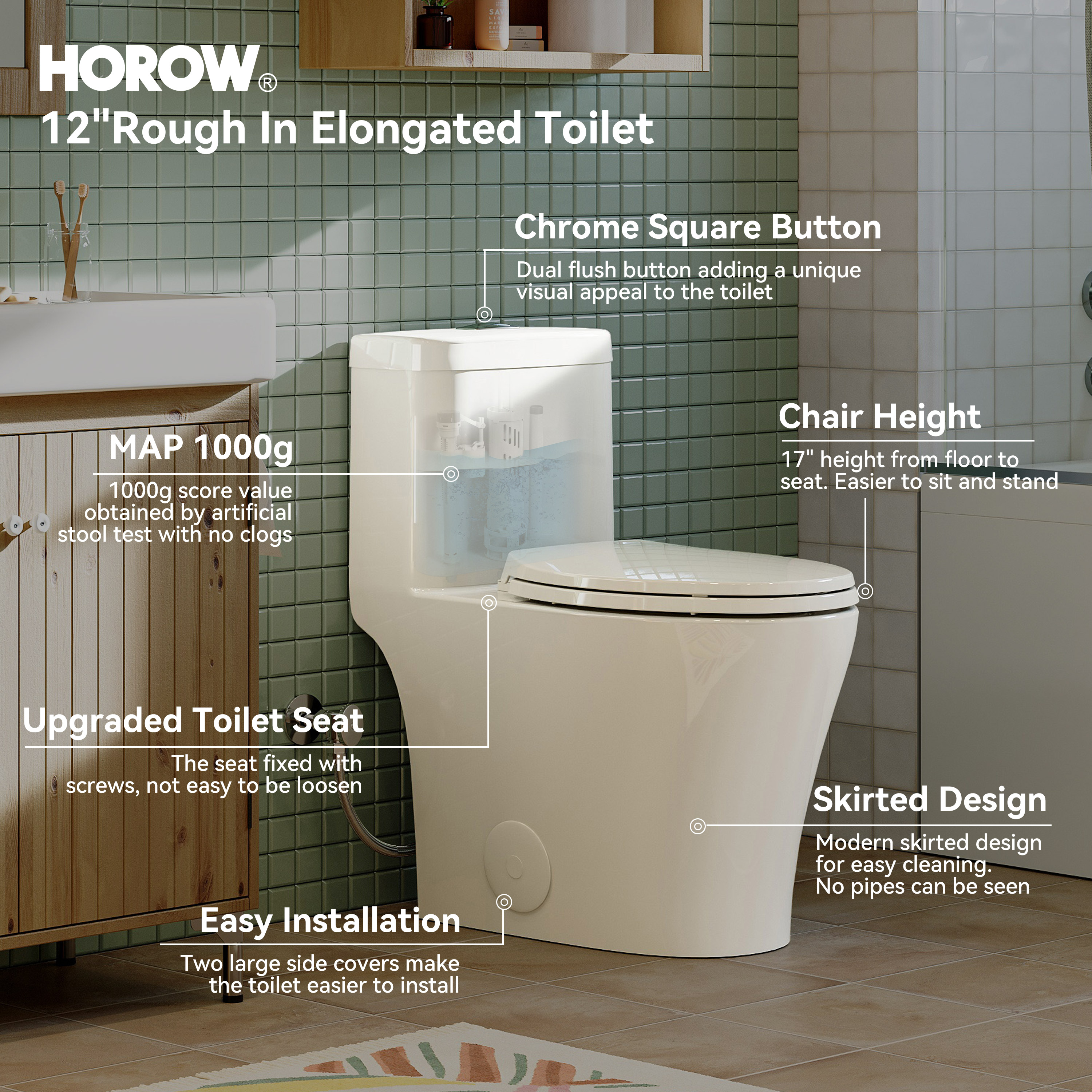 HOROW HR-T0351W toilets - View #3
