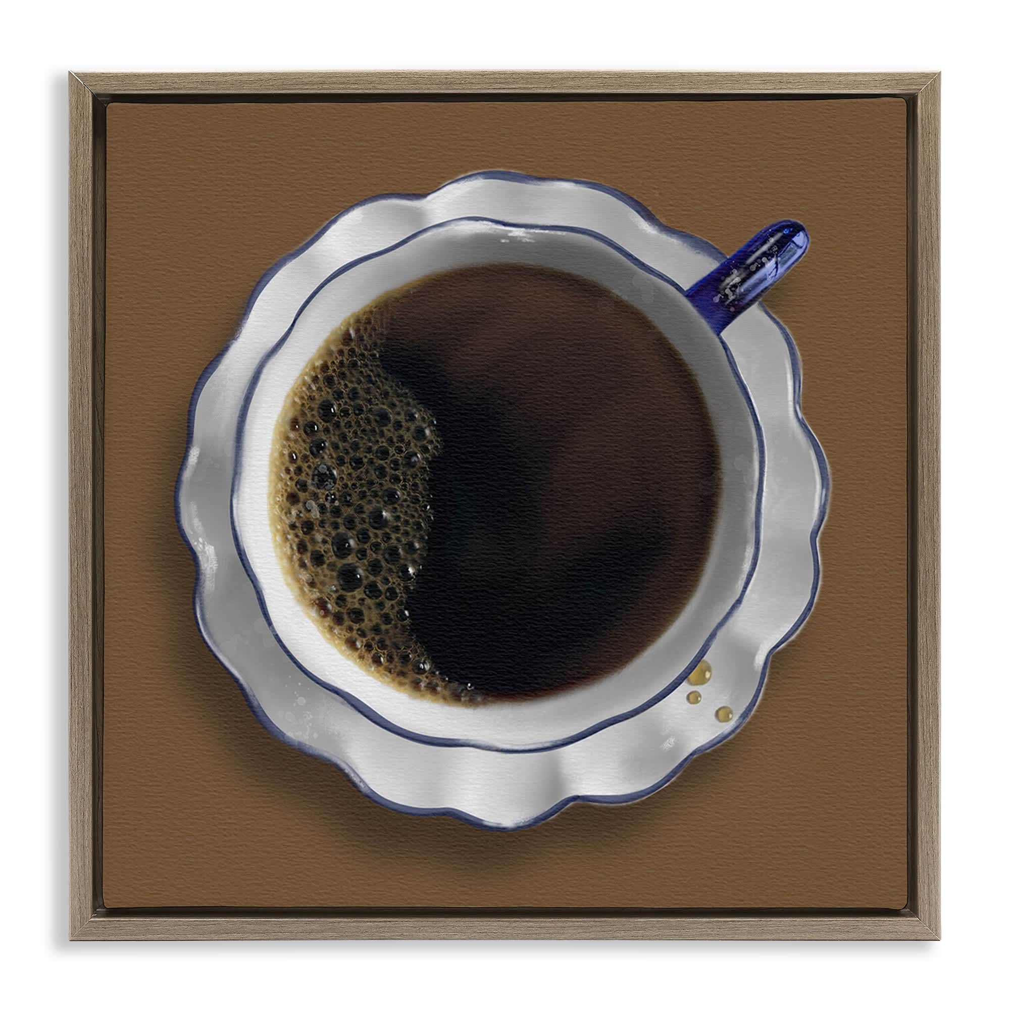 Stupell Industries BS-516-FFE-17X17 Aerial View Coffee Cup Floating Frame design by Matthew Piotrowicz