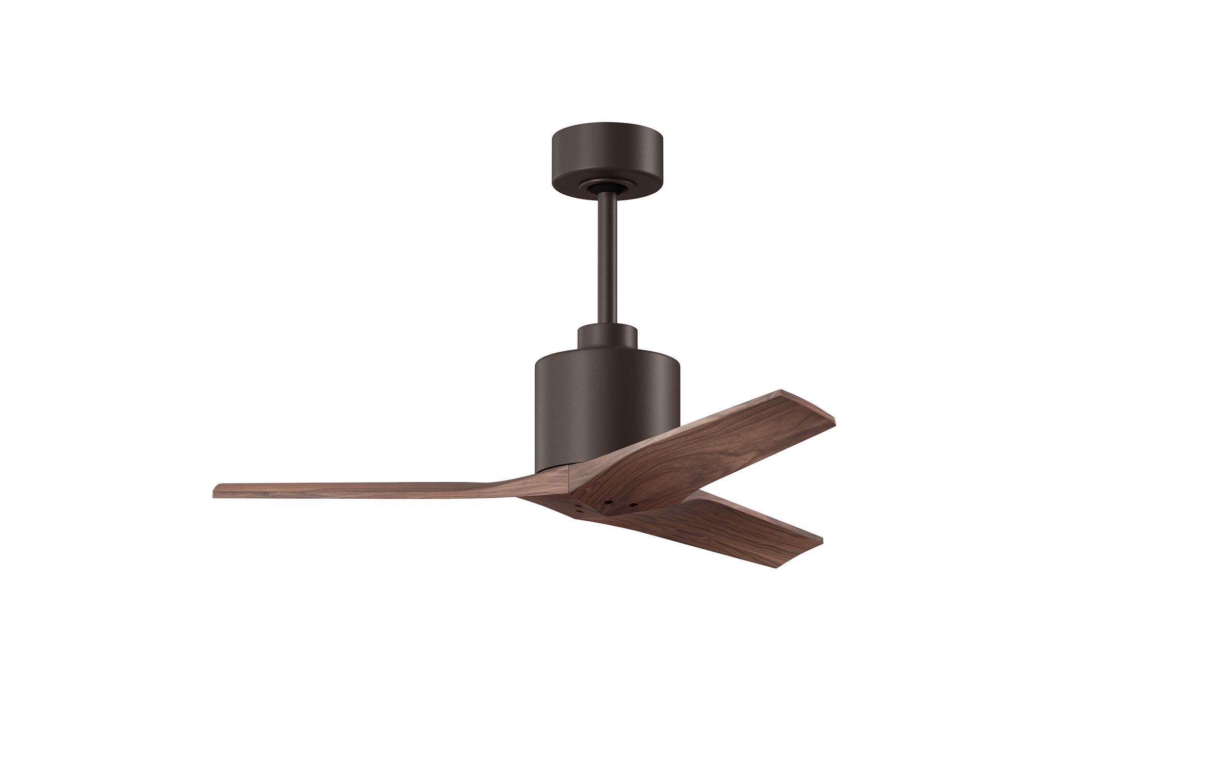 Matthews Fan Company MW-TB-WA-42 Mollywood 42-Inches Textured Bronze with Walnut Blades Indoor/Outdoor Downrod mount Standard Ceiling Fan and Remote ( 3 -Blade)