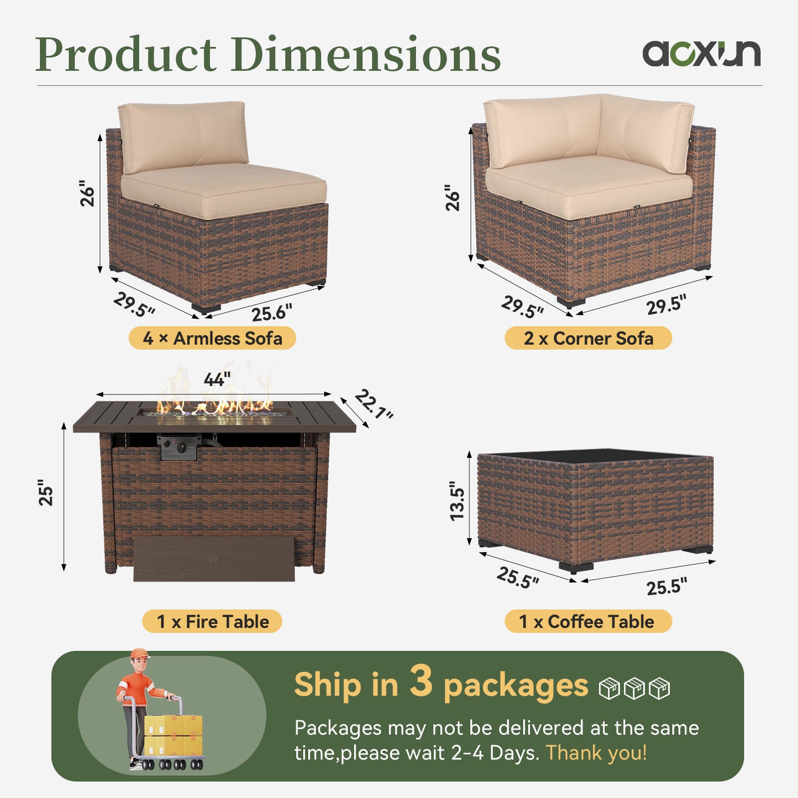 AOXUN G12039RDAB+G25026BR Patio-Conversation-Sets - View #6