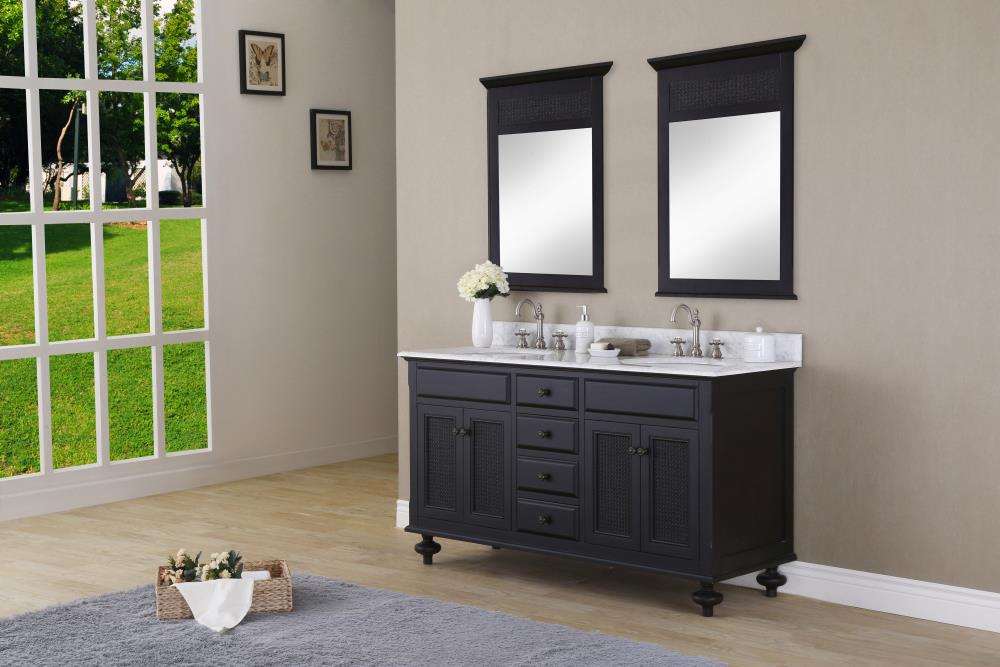 Water Creation London 60-in Espresso Undermount Double Sink Bathroom ...