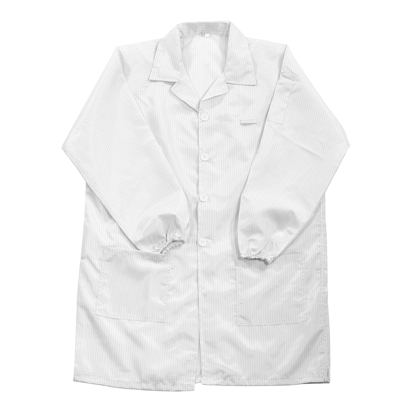 Unique Bargains ESD Lab Coat Anti Static Clothing Science Jacket with Cuff Lapel Collar Wear Uniform Work for Men Women (White XL)