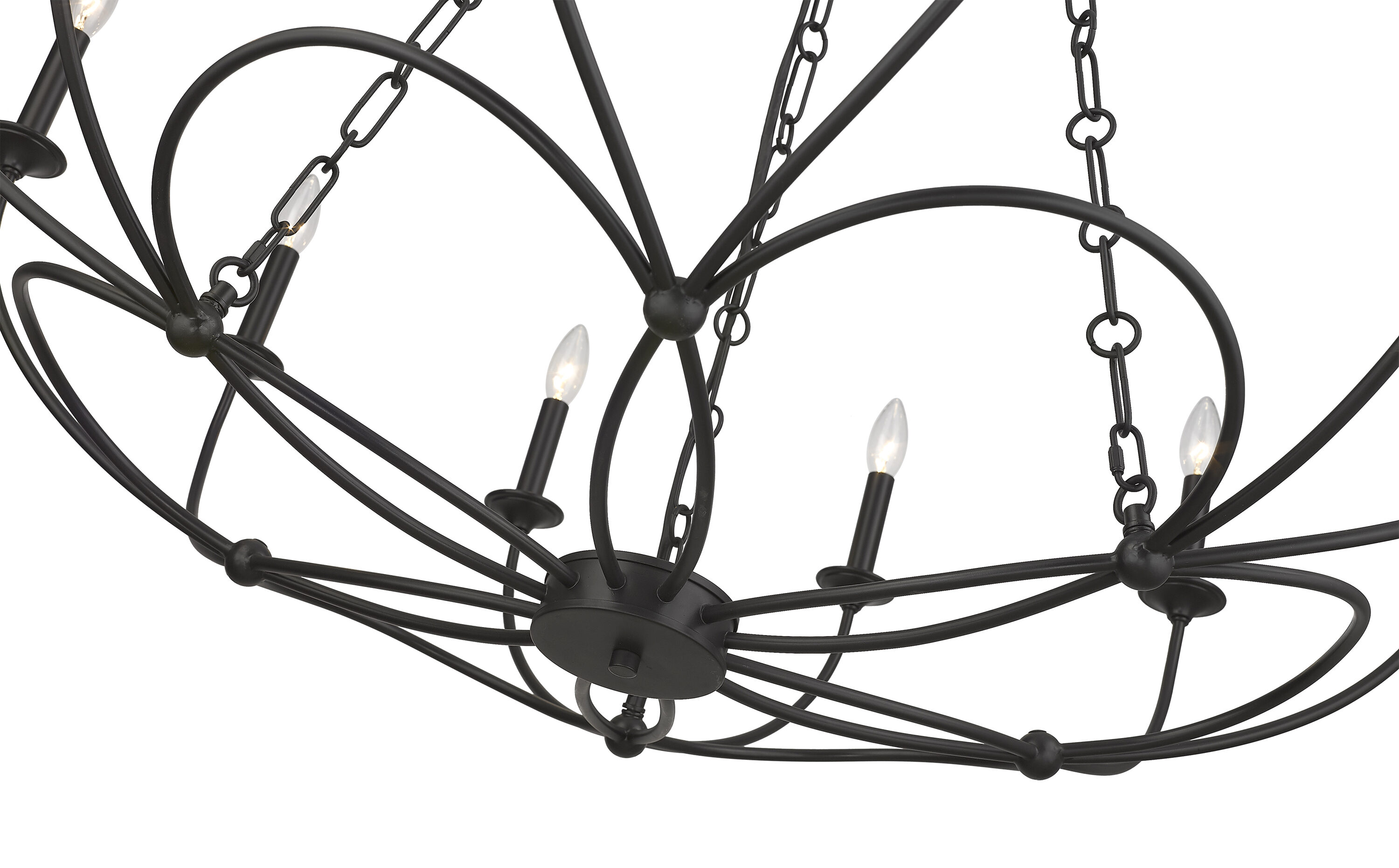 Arabella Matte Black 12-Light Candle Style Chandelier