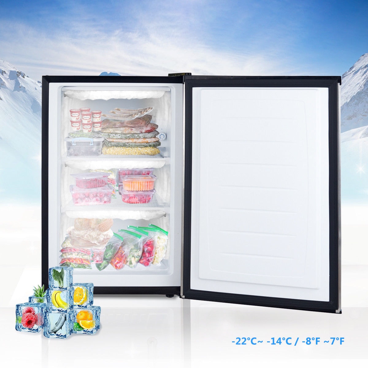 Renatone - Congelador vertical de una sola puerta, 3.0 pies cúbicos  compacto Mini EP23796