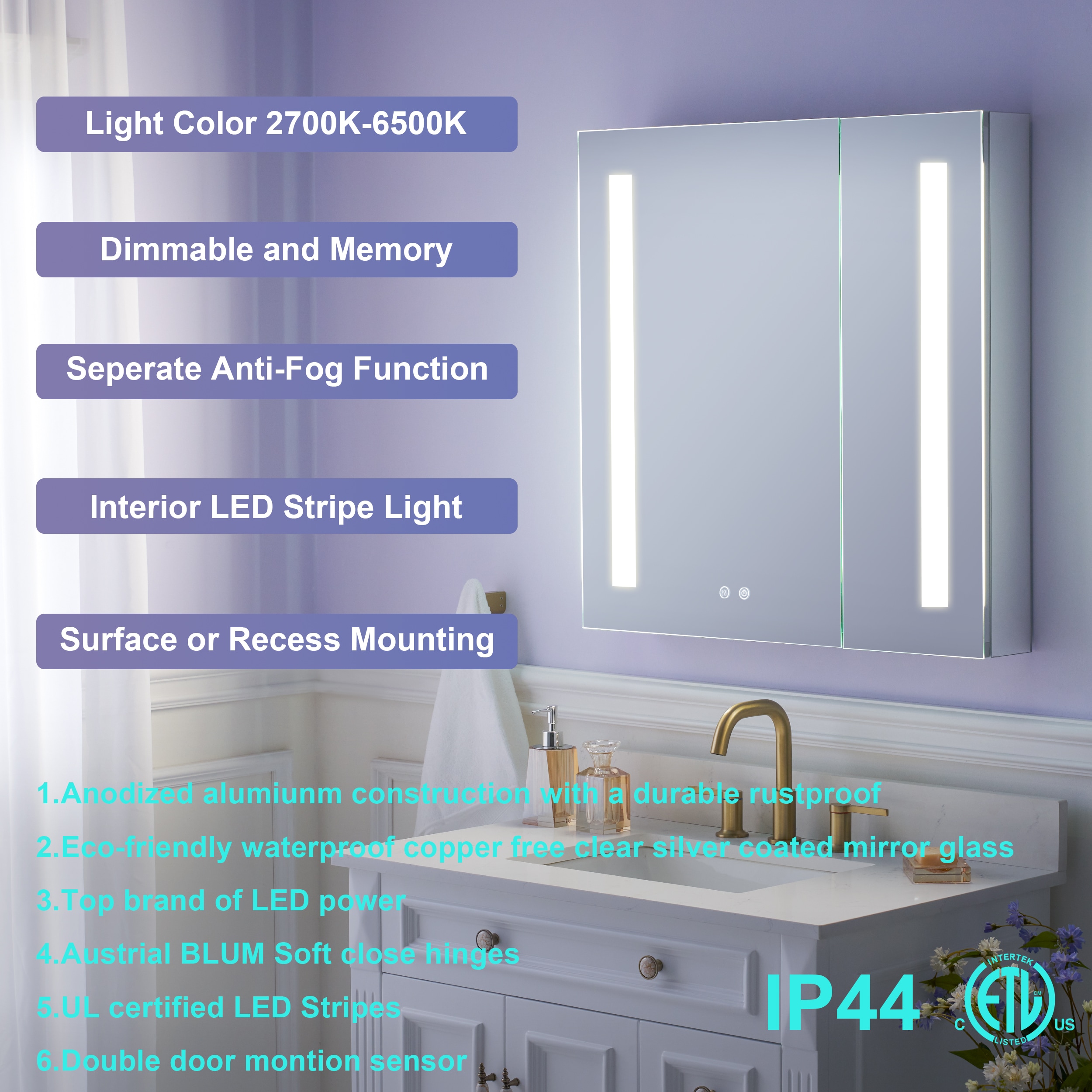WELLFOR W4MCL3030 Bathroom-Medicine-Cabinets - View #7