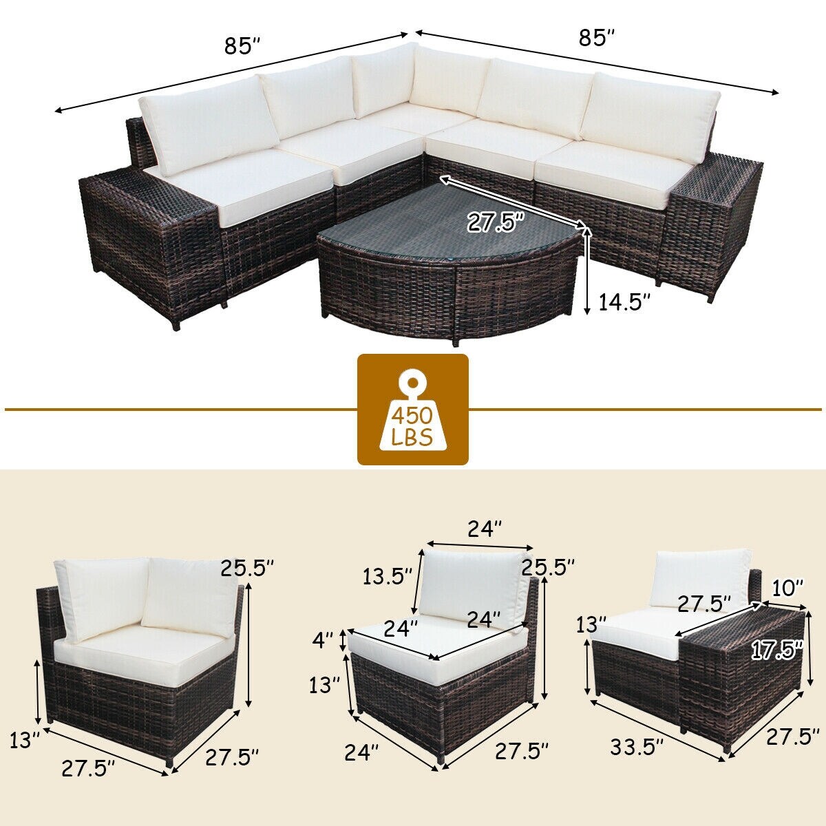 Forclover HBV-HW664WH Patio-Sofas-Daybeds - View #6