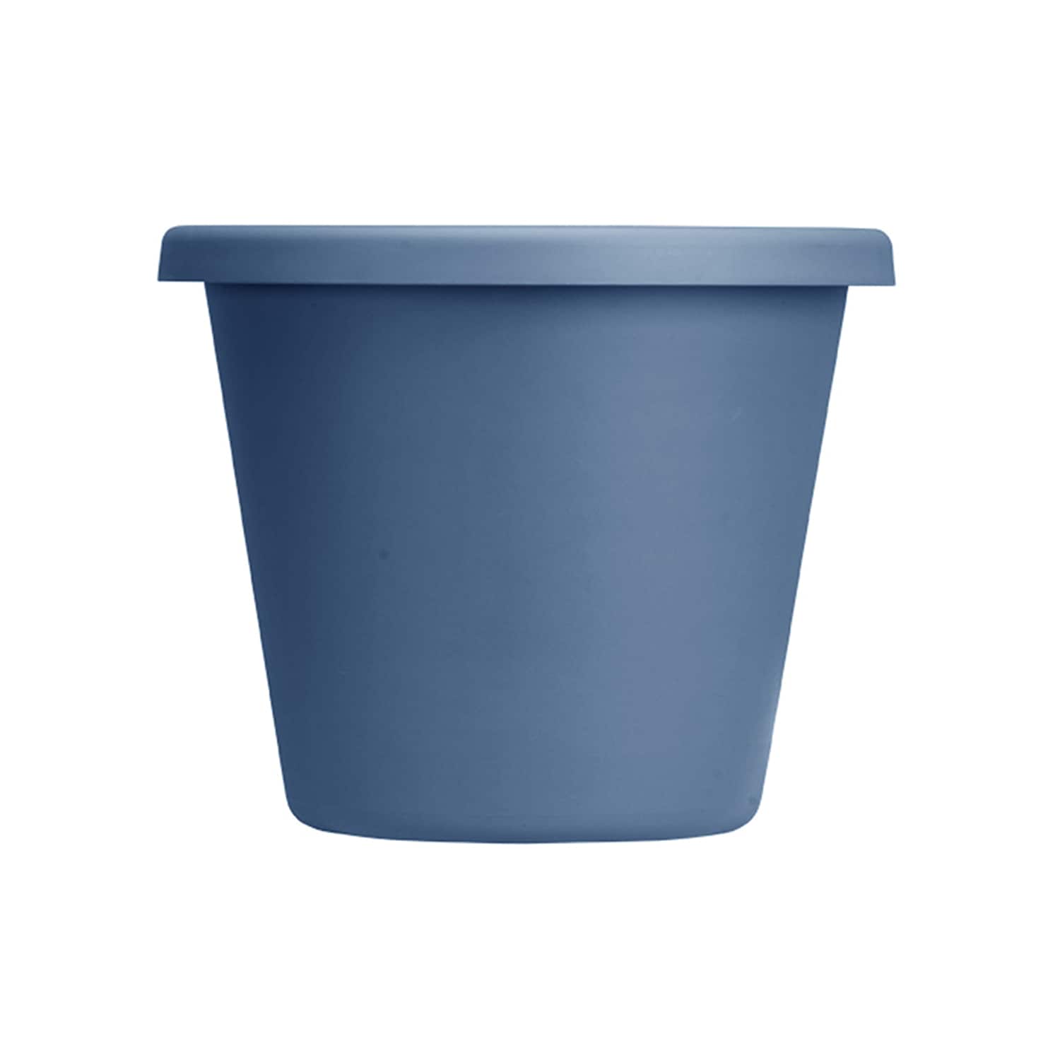 The HC Companies 219273 Round 24.0-Inches W Medium Blue Plastic Indoor/Outdoor Low bowl planter with Drainage Holes