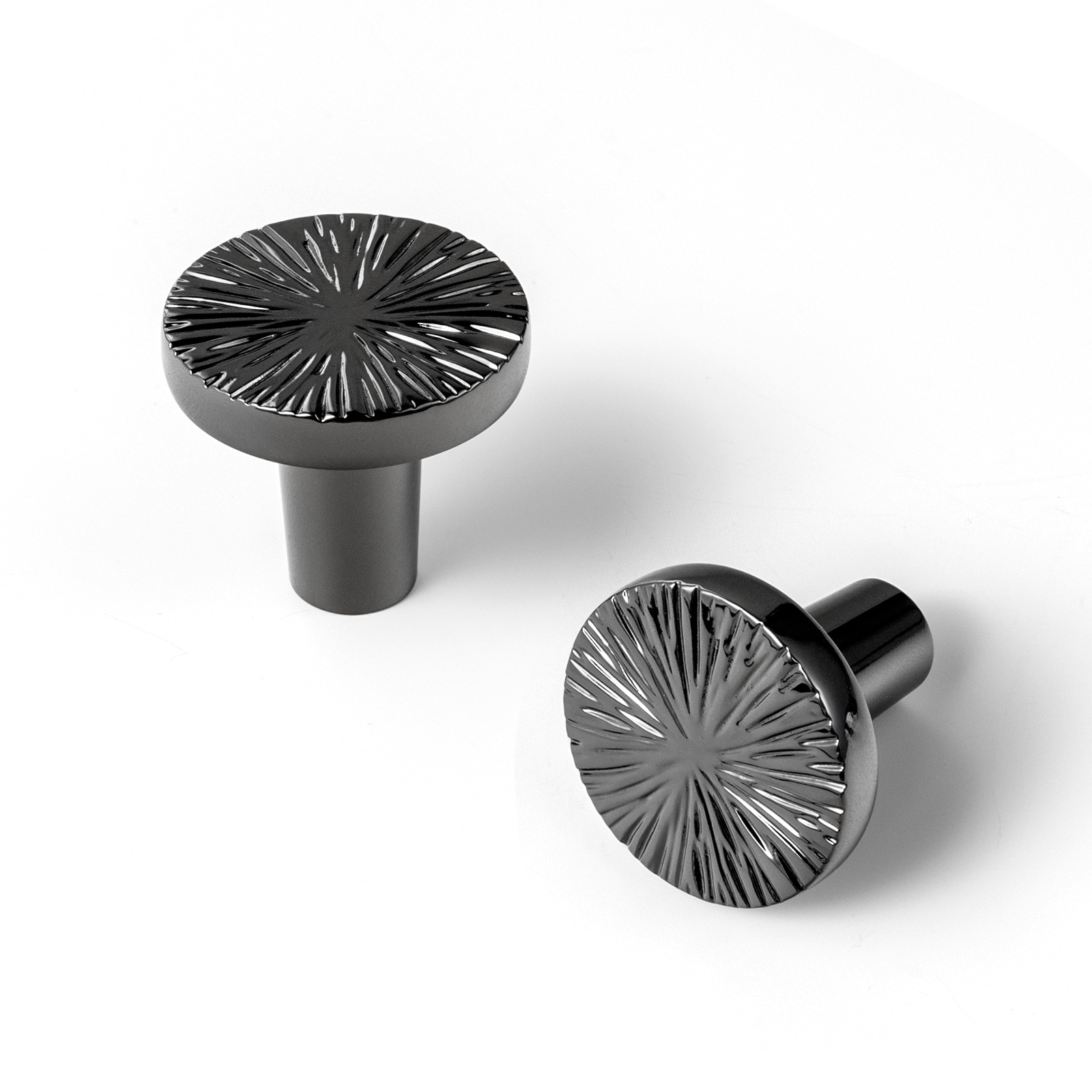 Miaokesen 9617PB-DK 1-1/10-in Polished Black Round Modern Cabinet Knob 6 -Pack