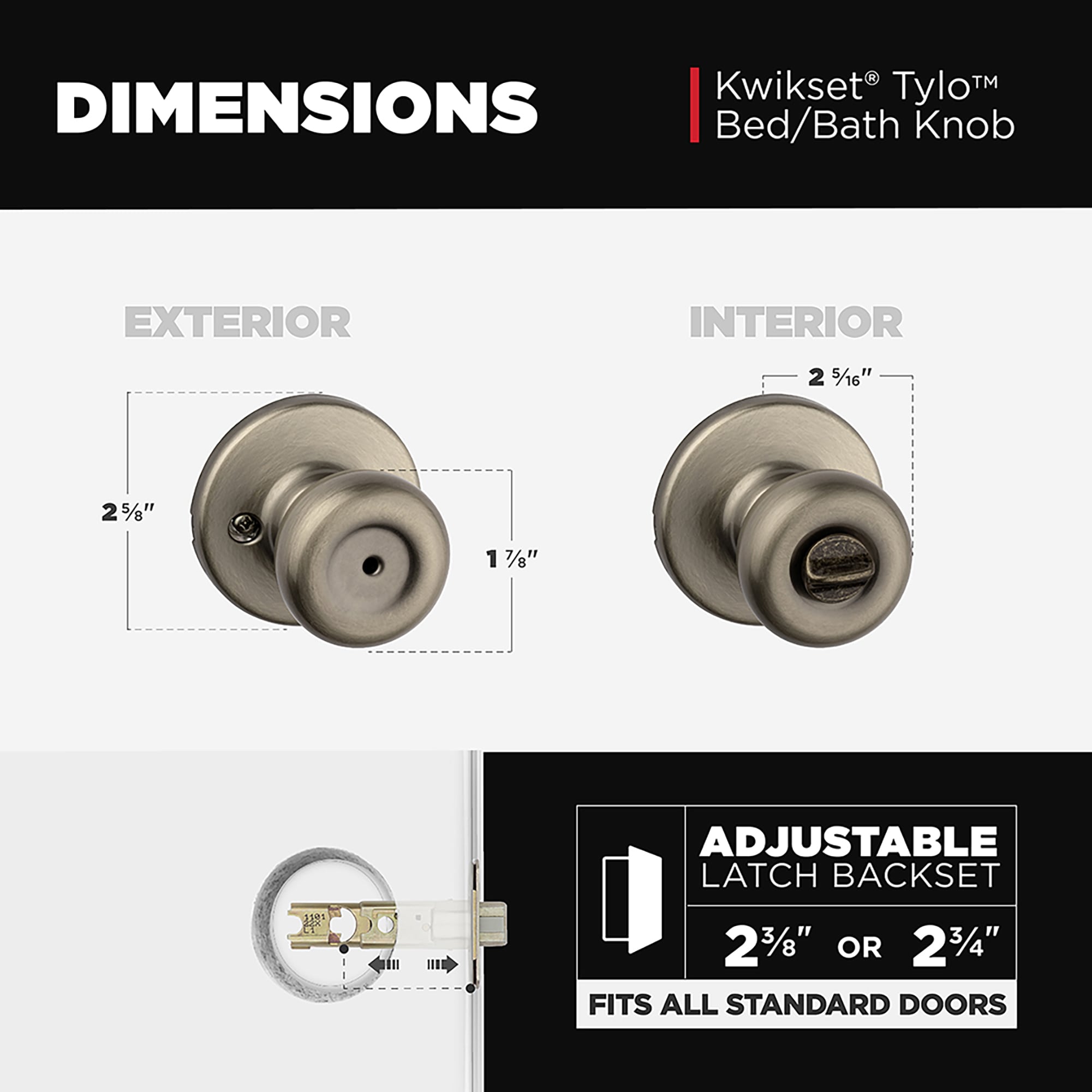 Kwikset 300T 5 CP Door-Knobs - View #8