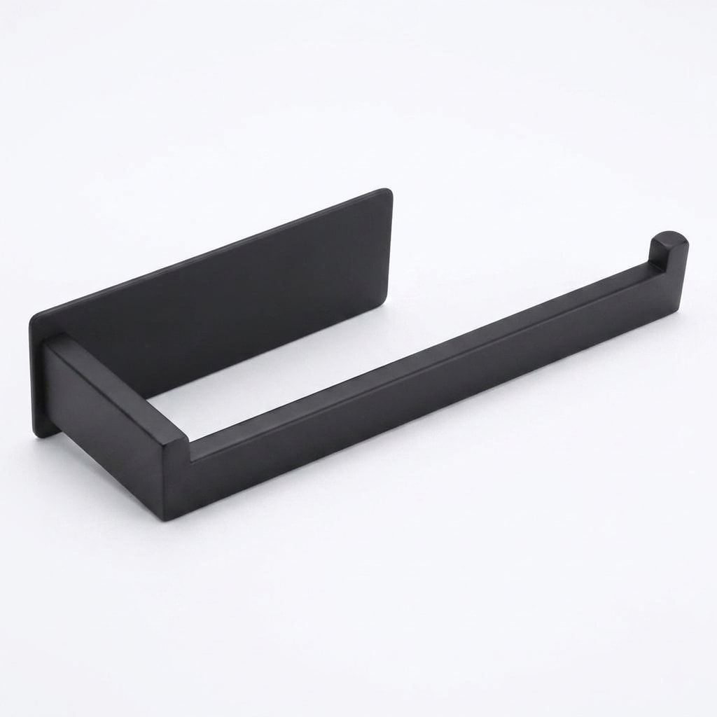 Aoibox  Self Adhesive Hand Towel Ring Matte Black SUS304 Stainless Steel No Drill Rustproof Bathroom Bar 9 in for Bathroom Use