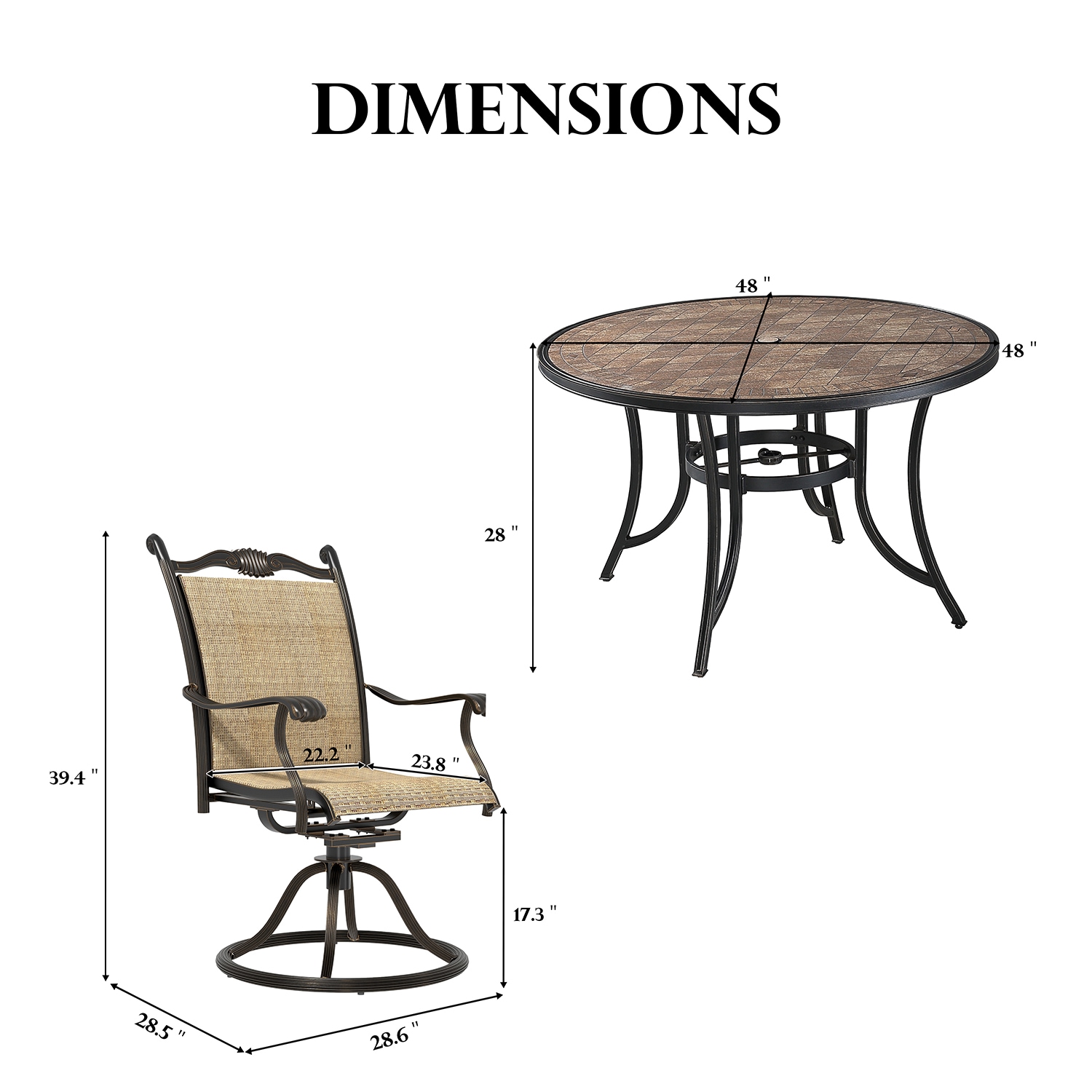 Mondawe 21OD123140BE-B Patio-Dining-Sets - View #4