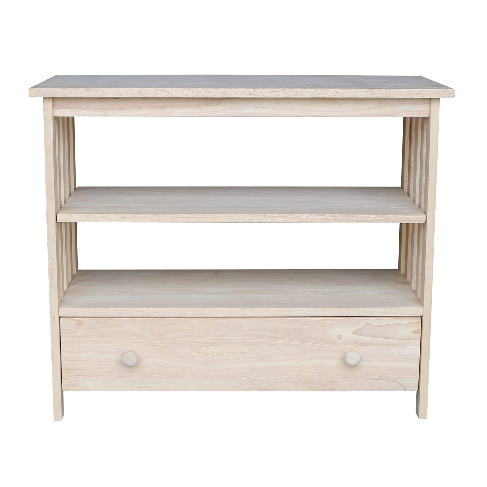 Brown Solid Wood Mission Entertainment TV Stand with Cabinet