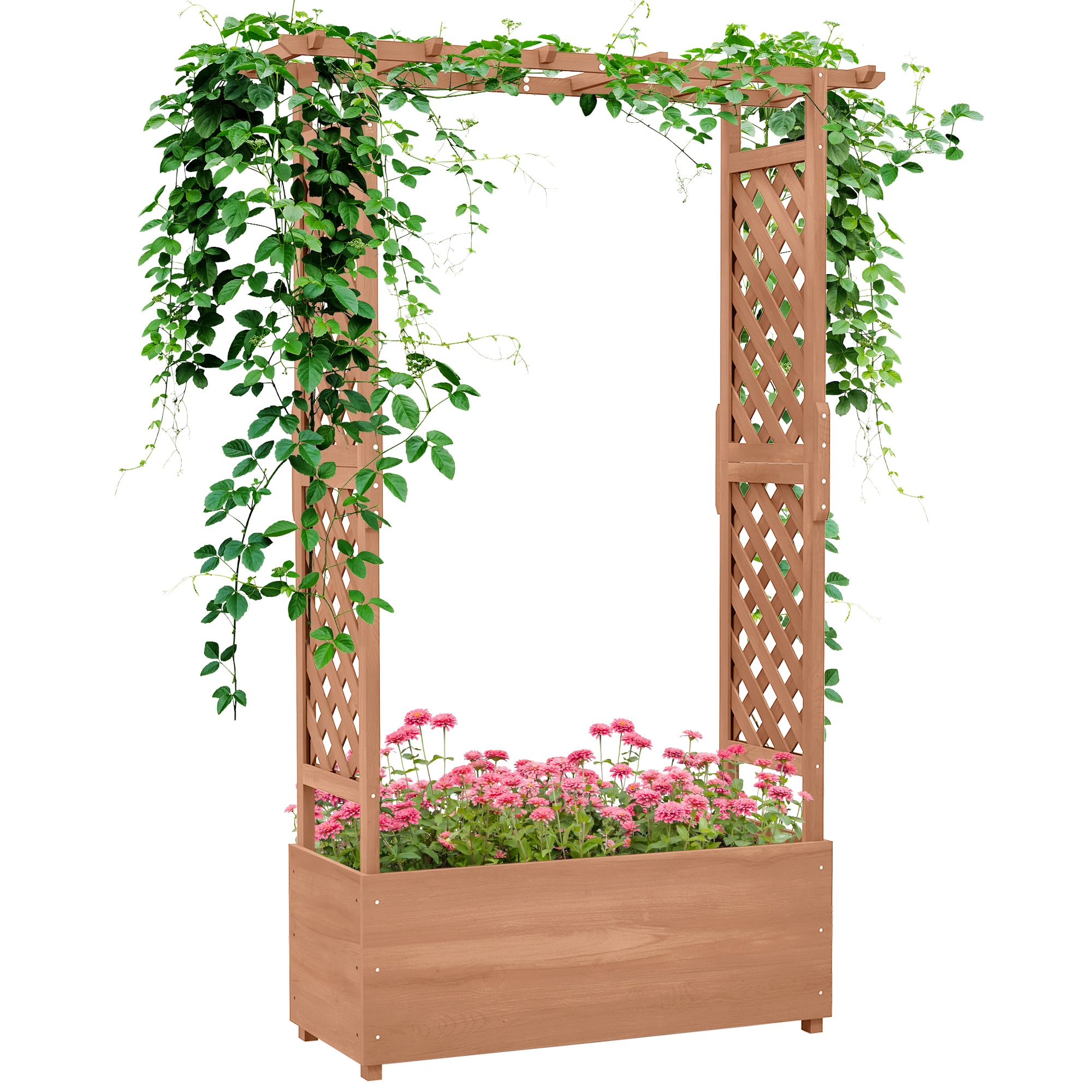 Damerin W223RA 2.95-cu ft 16.1-in W x 44.1-in L x 70.9-in H Brown Wood Raised Garden Bed