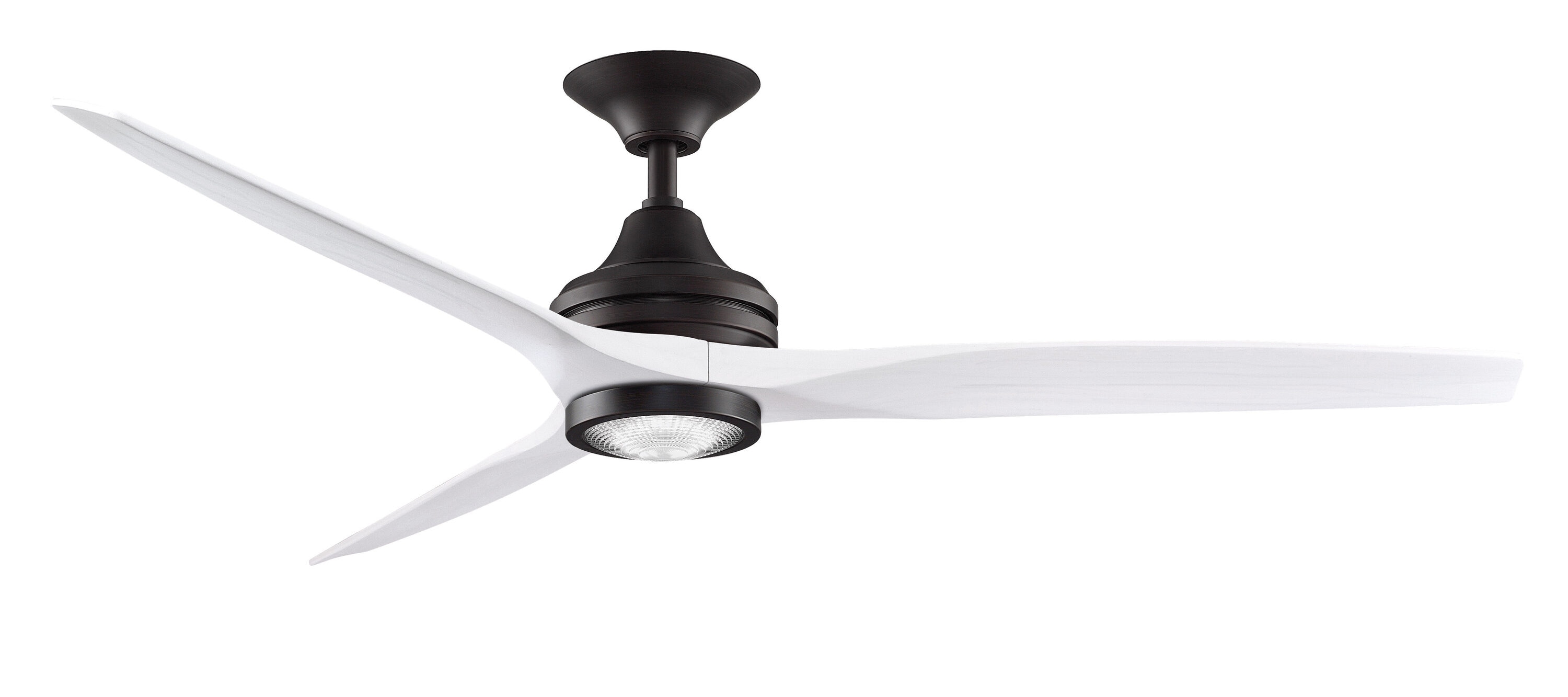 Fanimation FP6721BDZ-60WW-LK Spitfire 60-in Integrated LED Outdoor Dark Bronze with White Washed Blades Propeller Ceiling Fan With Light - Remote Included ( 3 -Blade )