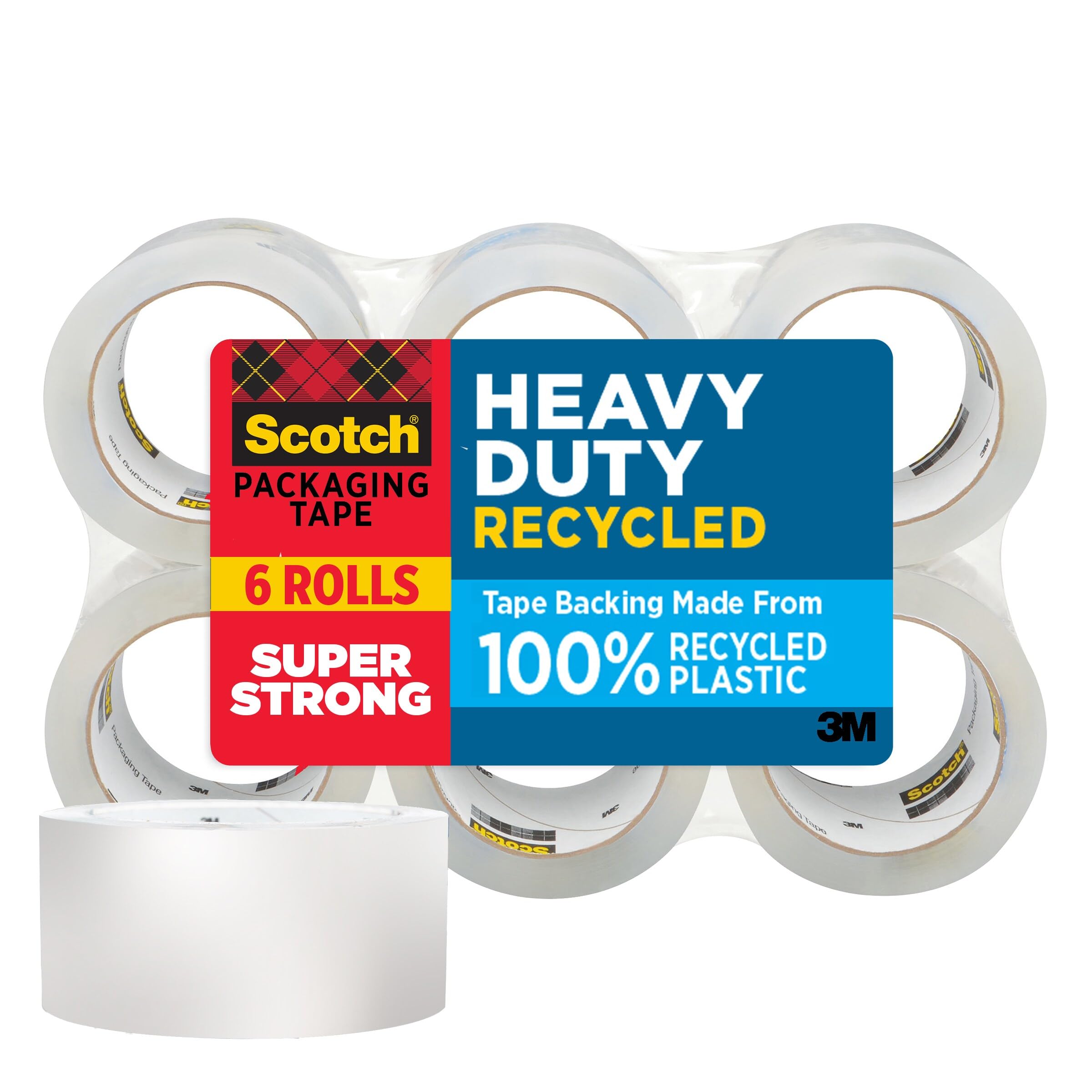 Scotch Heavy Duty Recycled Packaging Tape - Eco-Friendly Shipping and Packing Tape 1.88 in x 54.6 yd 6 Rolls #8444572