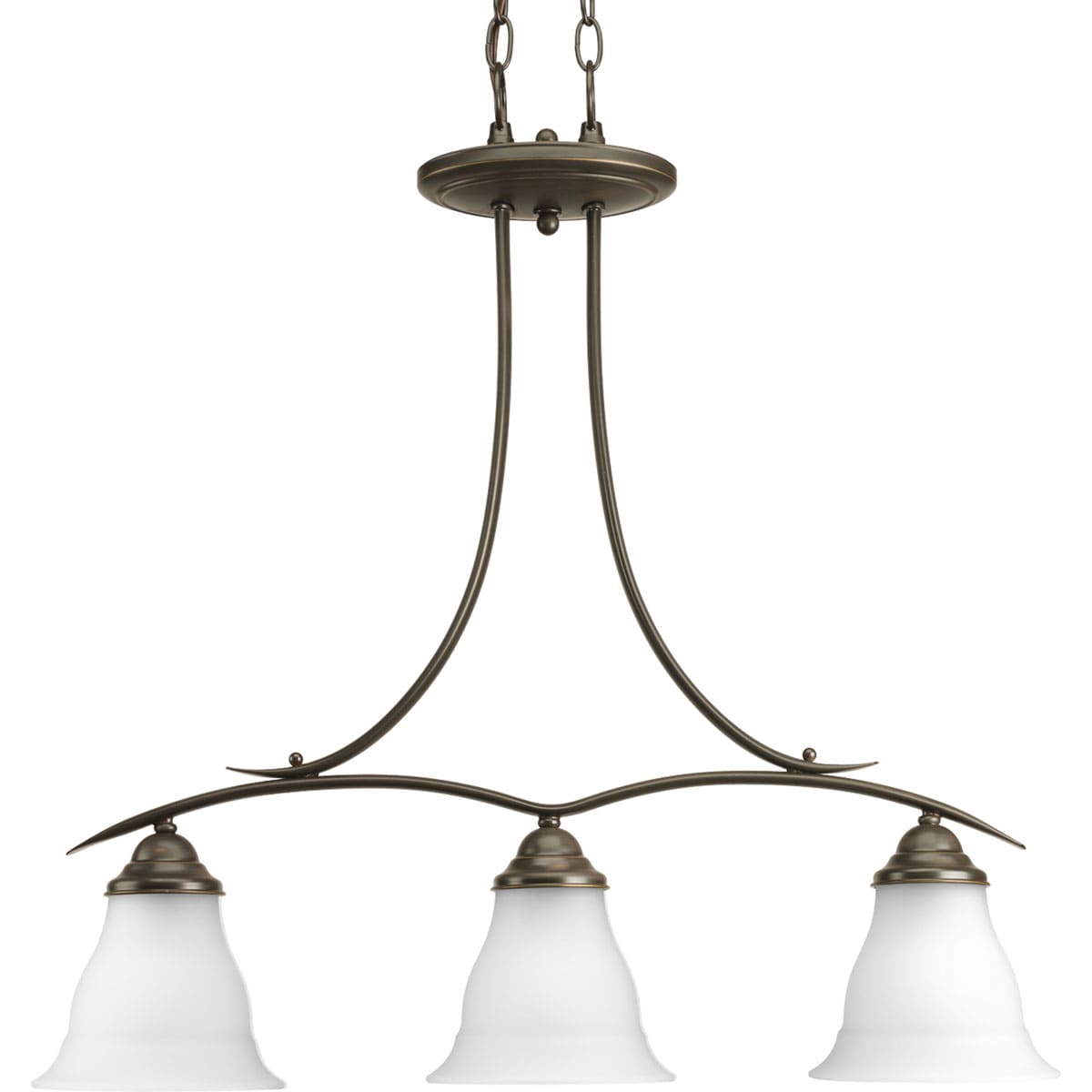 Progress Lighting P4325-20 Trinity 3-Light Antique Bronze Transitional Led, Dry Rated Chandelier