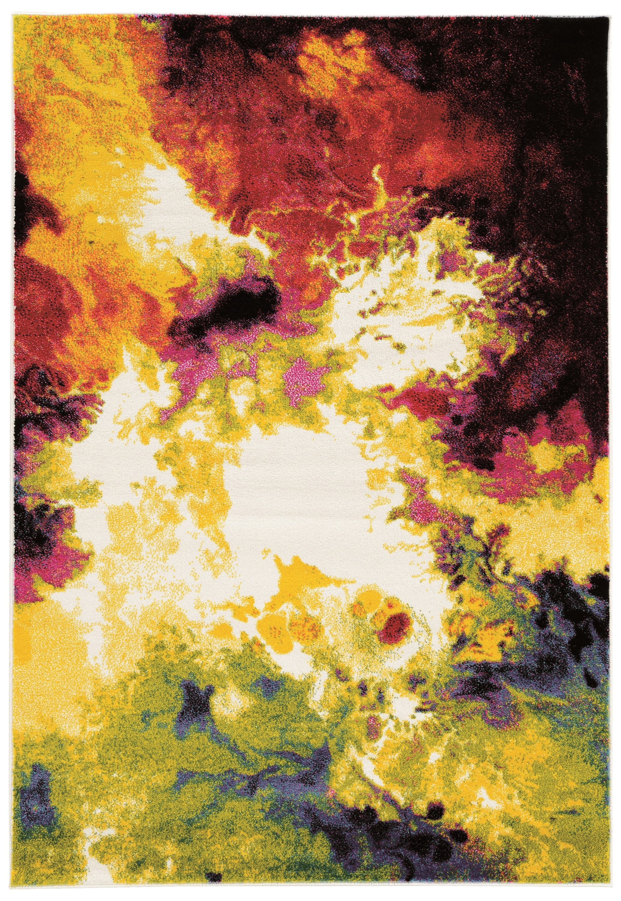 Linon RUGMR0658 Masters 5 x 8 (ft) Loomed Polypropylene Volcano multi-colored Rectangular Indoor Abstract Area rug