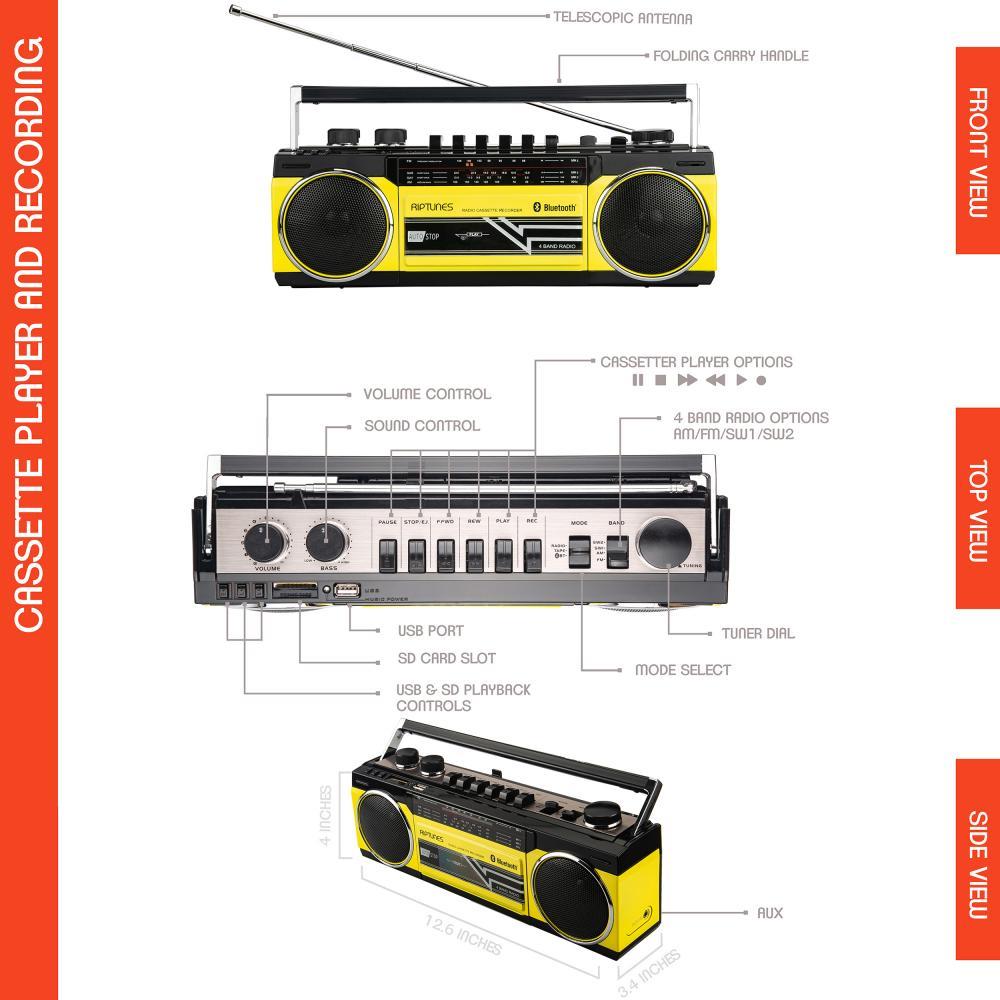 Riptunes RACR-400Y Boomboxes-Radios - View #3