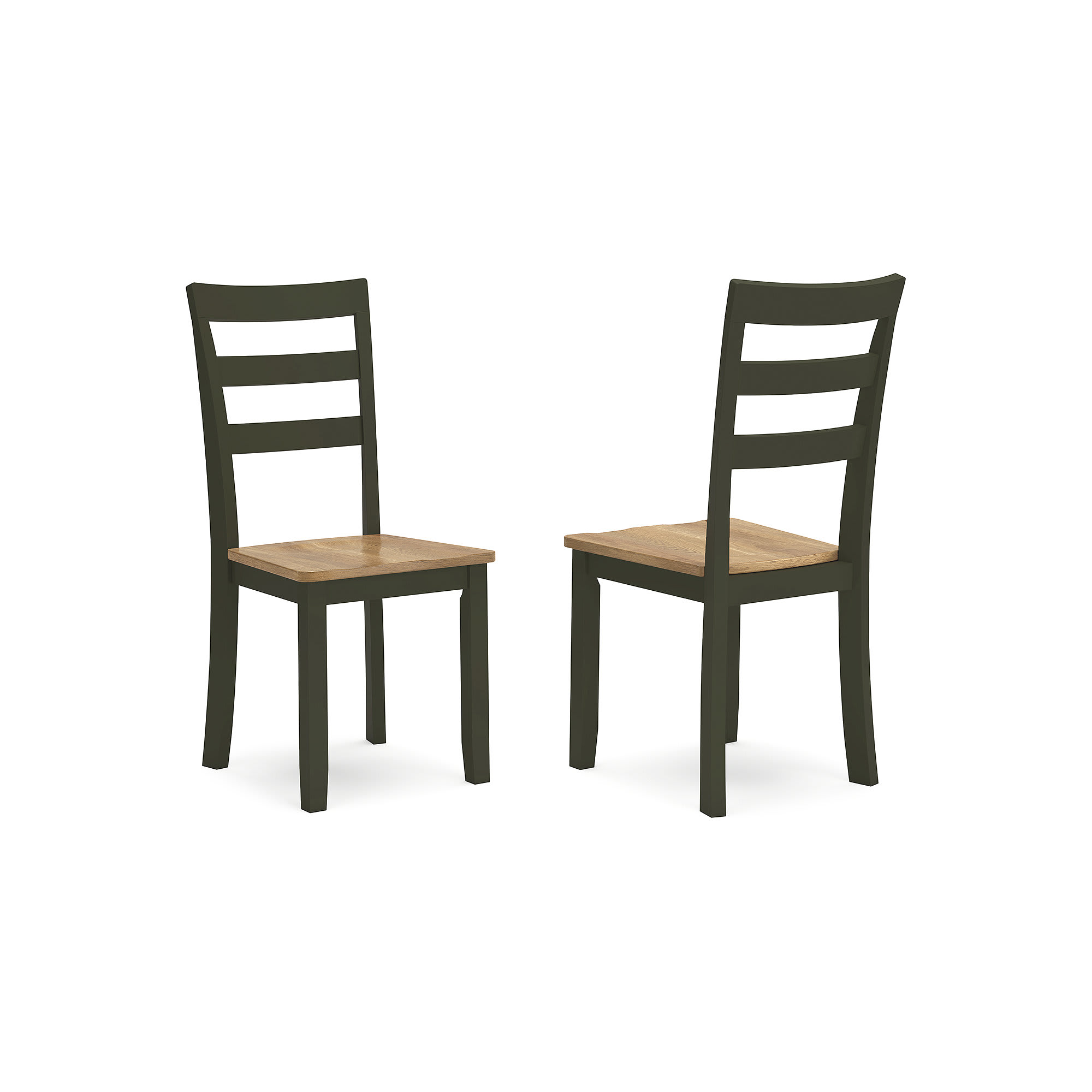 Signature Design by Ashley Gesthaven Green and Natural Mango Wood Dining Chair with Contoured Seat and Adjustable Levelers
