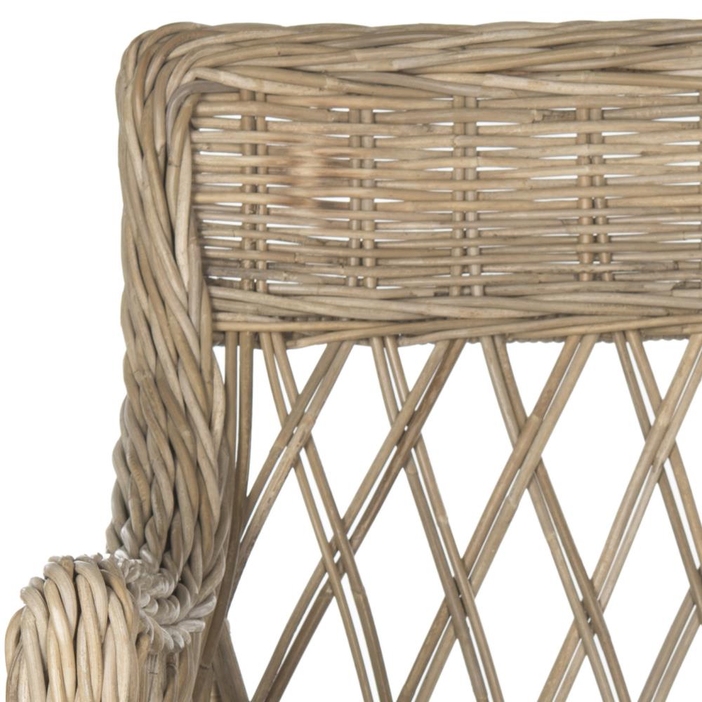 safavieh rural woven dining zane grey rattan club chair