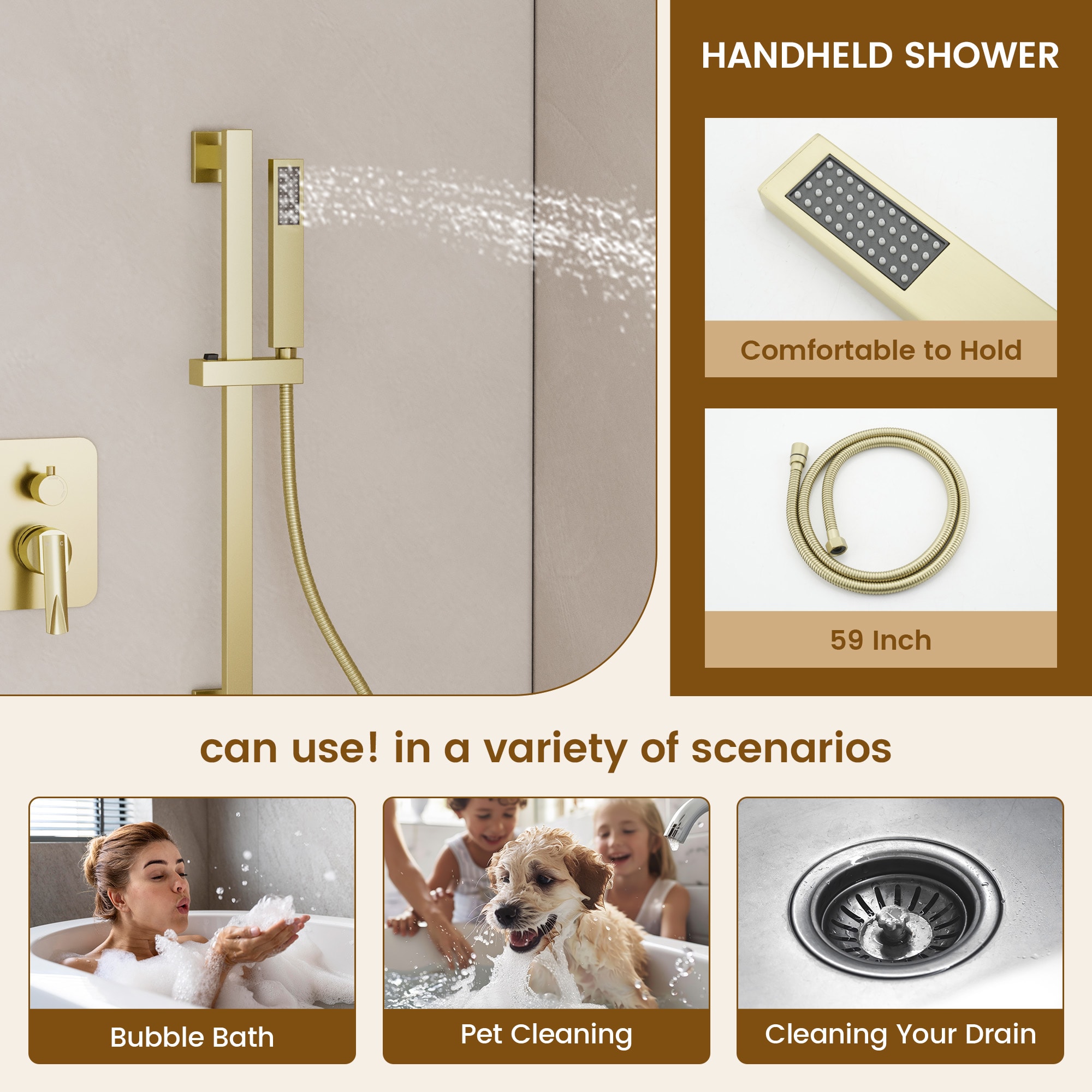 CASAINC CA-A4371-BG Showerhead-Bar-Panels - View #5
