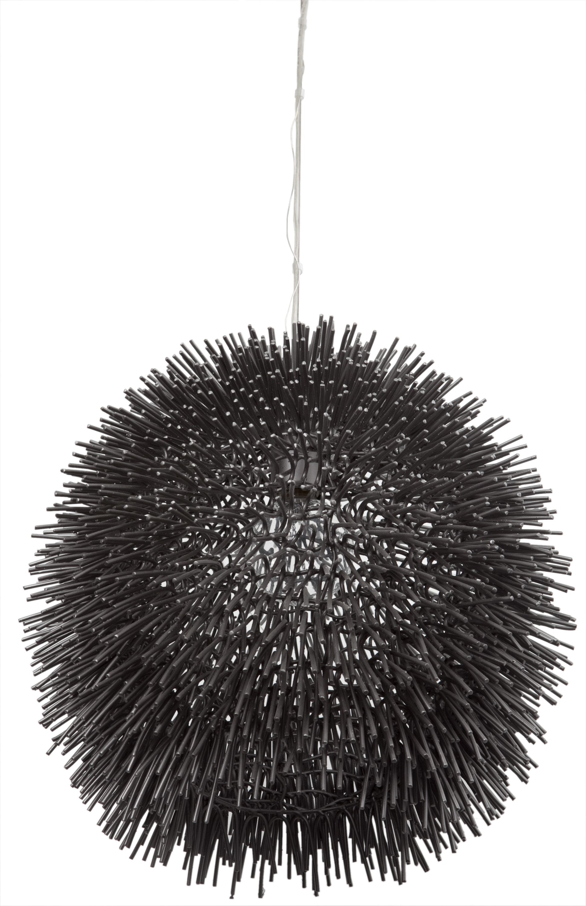 Varaluz 169P01BL Urchin 1 -Light Black Transitional Dome Hanging Pendant light