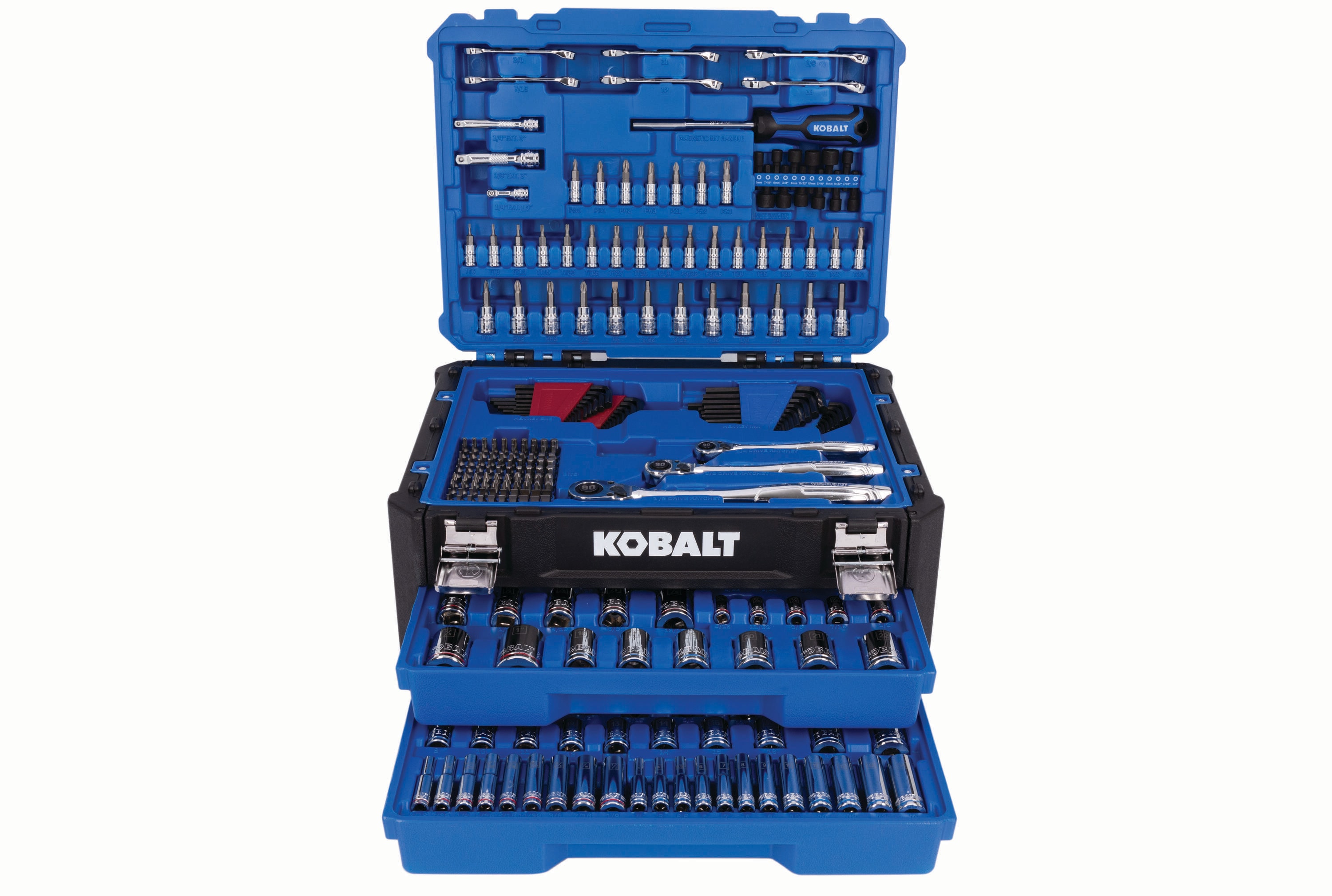 Kobalt 297 -Piece Standard (SAE) and Metric Polished chrome Mechanics ...