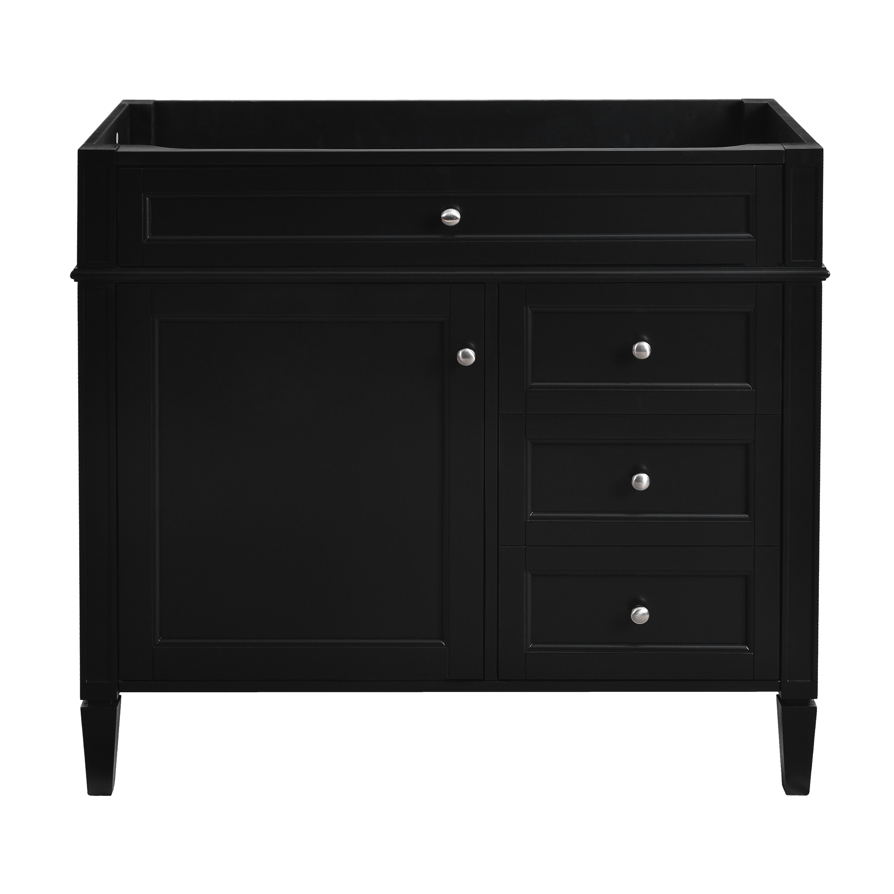 Boyel Living 36 Inch Modern Bathroom Vanity Cabinet Two Drawers Tip Out No Sink Black