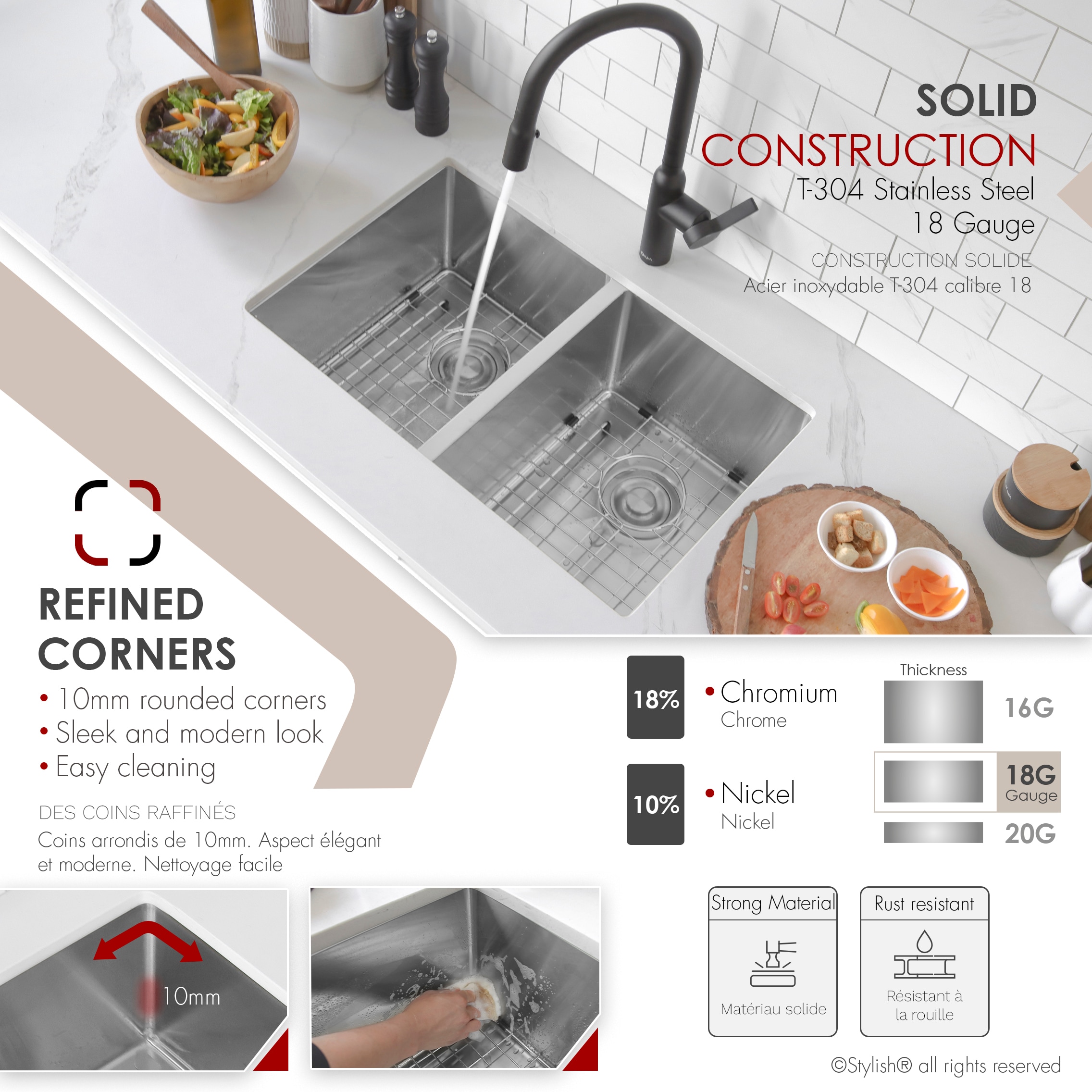 Stylish S-300TG1 Kitchen-Sinks - View #3