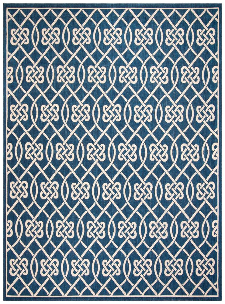 Safavieh CY6302-258-6 Courtyard Ngan 7 x 10 (ft) Loomed Polypropylene Navy/Light Beige Rectangular Indoor/Outdoor Abstract Coastal Area rug