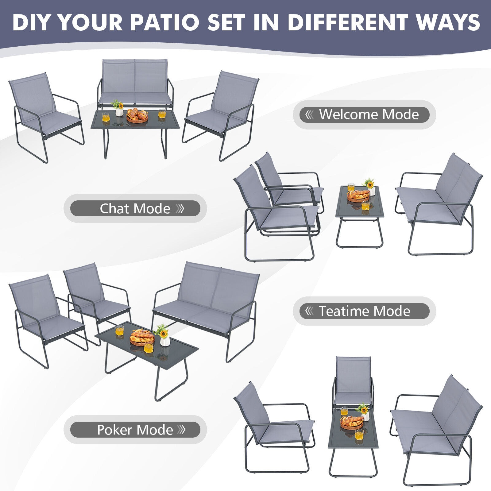 Forclover HYFE-10408 Patio-Conversation-Sets - View #3