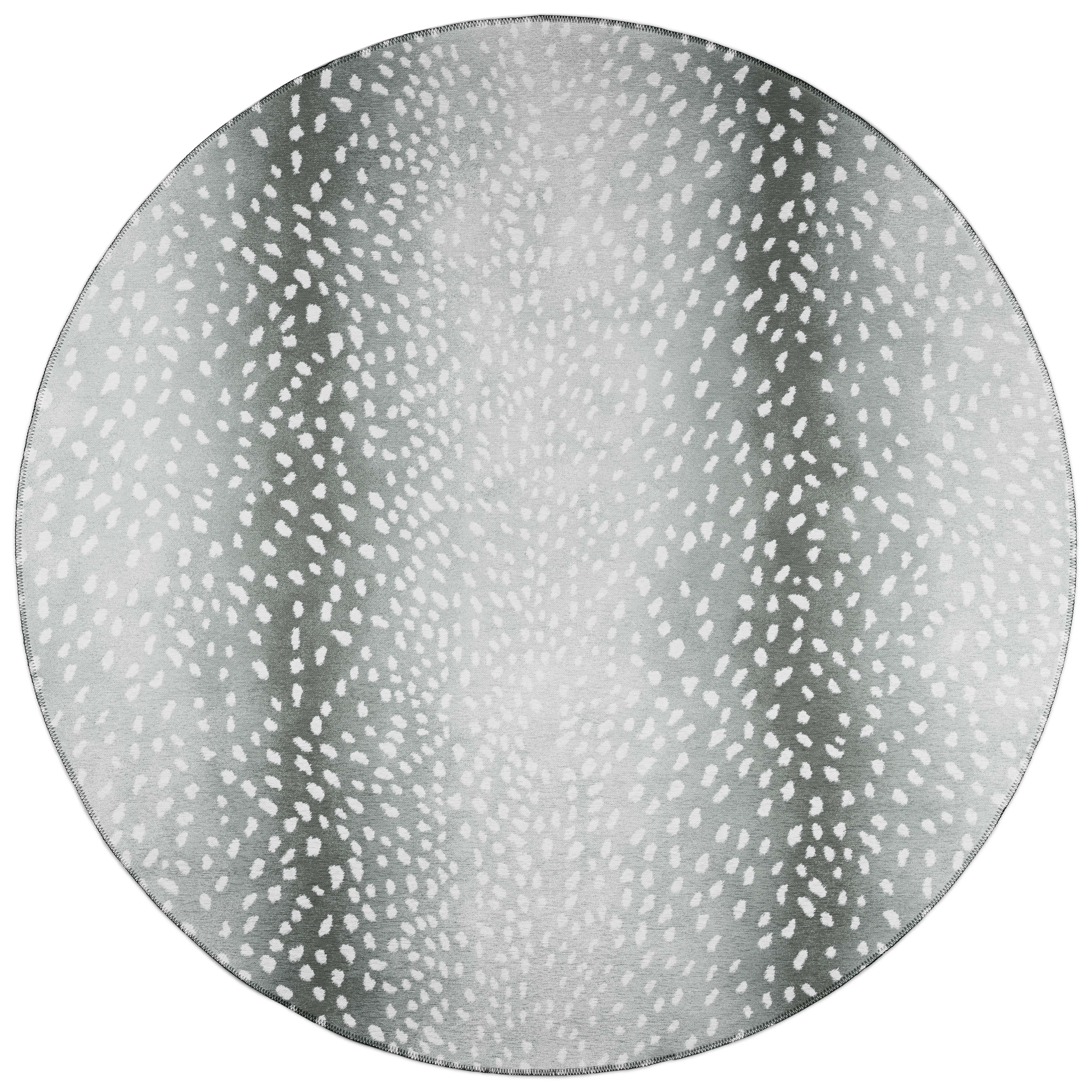 Addison Rugs ASF33GR8RO Safari 8 x 8 (ft) Chenille Grey Round Indoor/Outdoor Animal print Bohemian/Eclectic Area rug