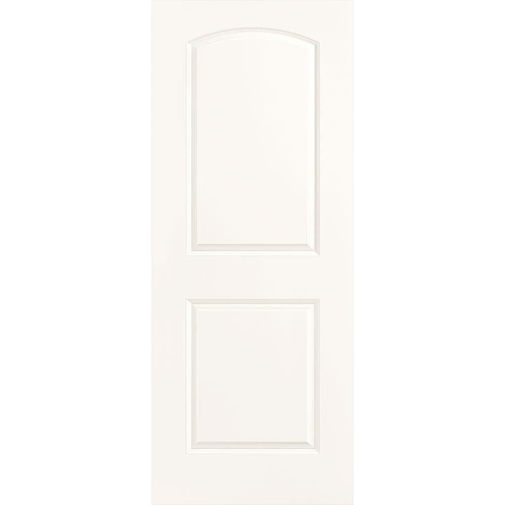 Masonite 1317688 Roman 32-in x 80-in Snowstorm 2-panel round top Smooth Solid core Prefinished Molded composite Slab Door