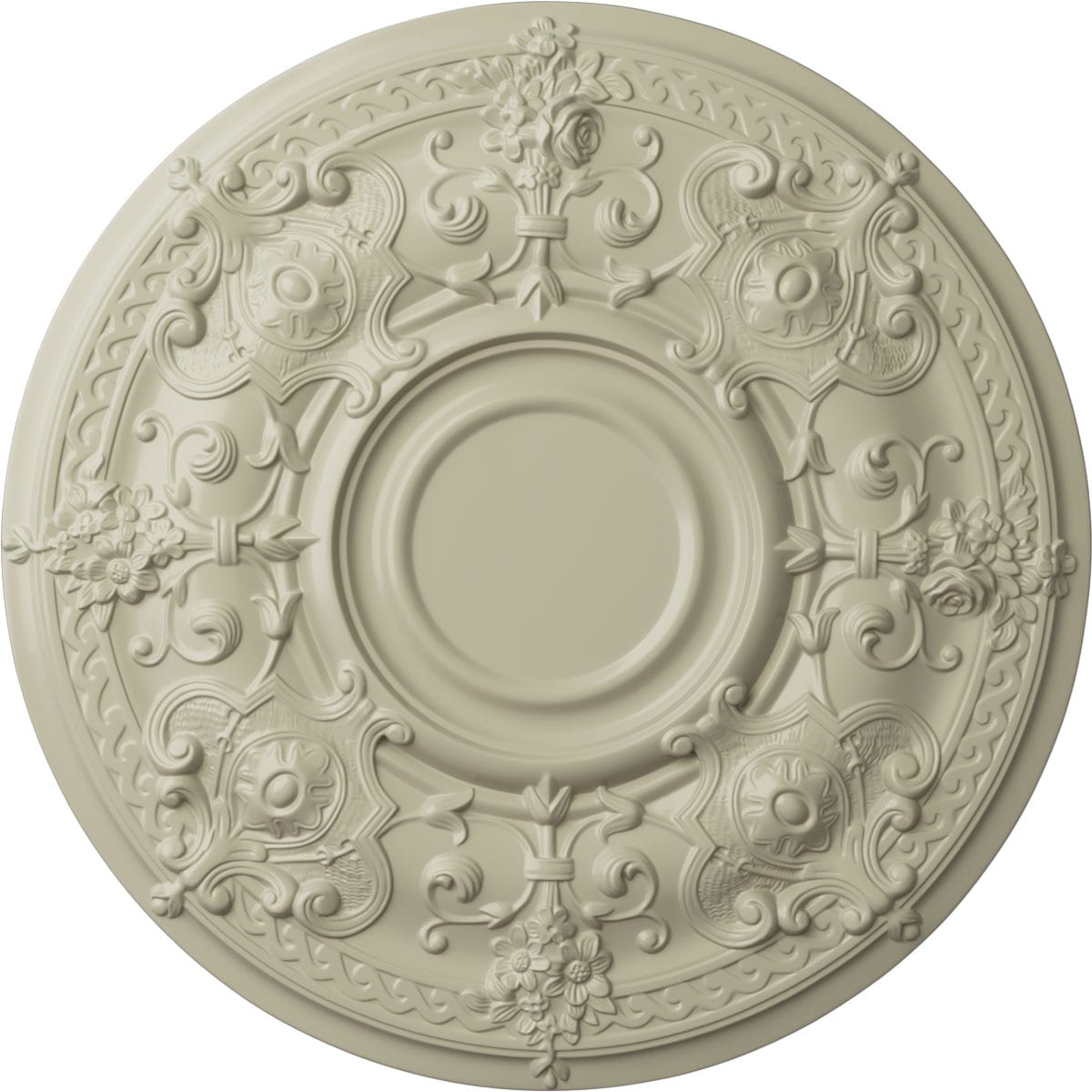 Ekena Millwork CM28OSCYF Oslo 28.125-in W x 28.125-in L Clear Yellow Polyurethane Ceiling Medallion