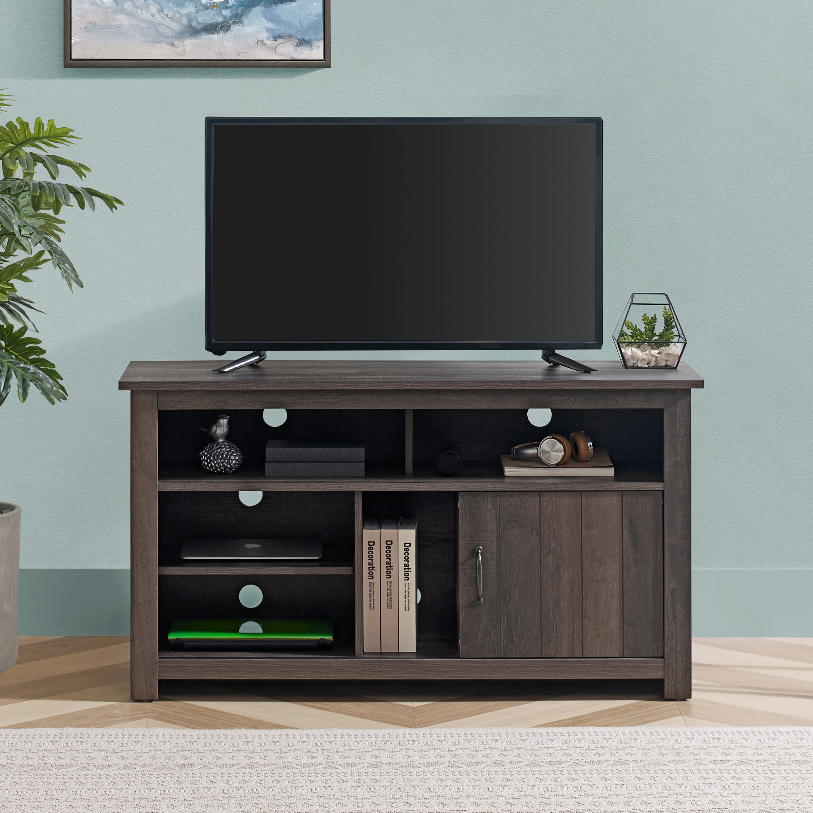 Festivo Modern/Contemporary Brown TV Stand (Accommodates TVs up to 55 ...