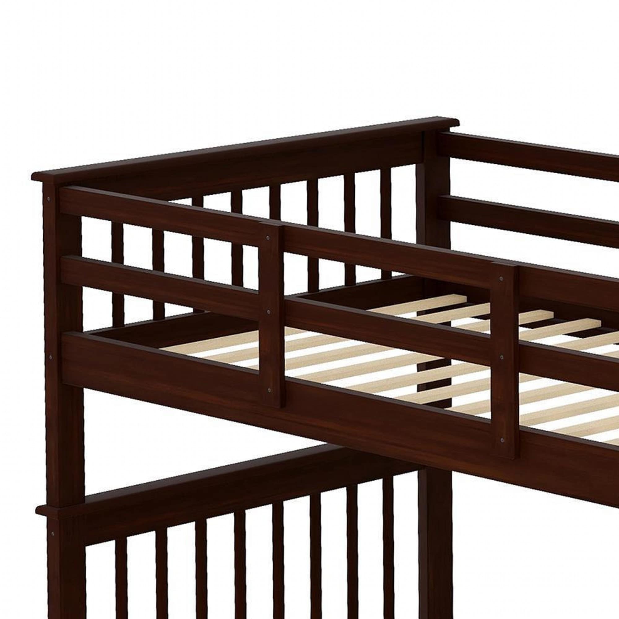 Yiekholo Espresso Twin Over Twin Bunk Bed in the Bunk Beds department ...