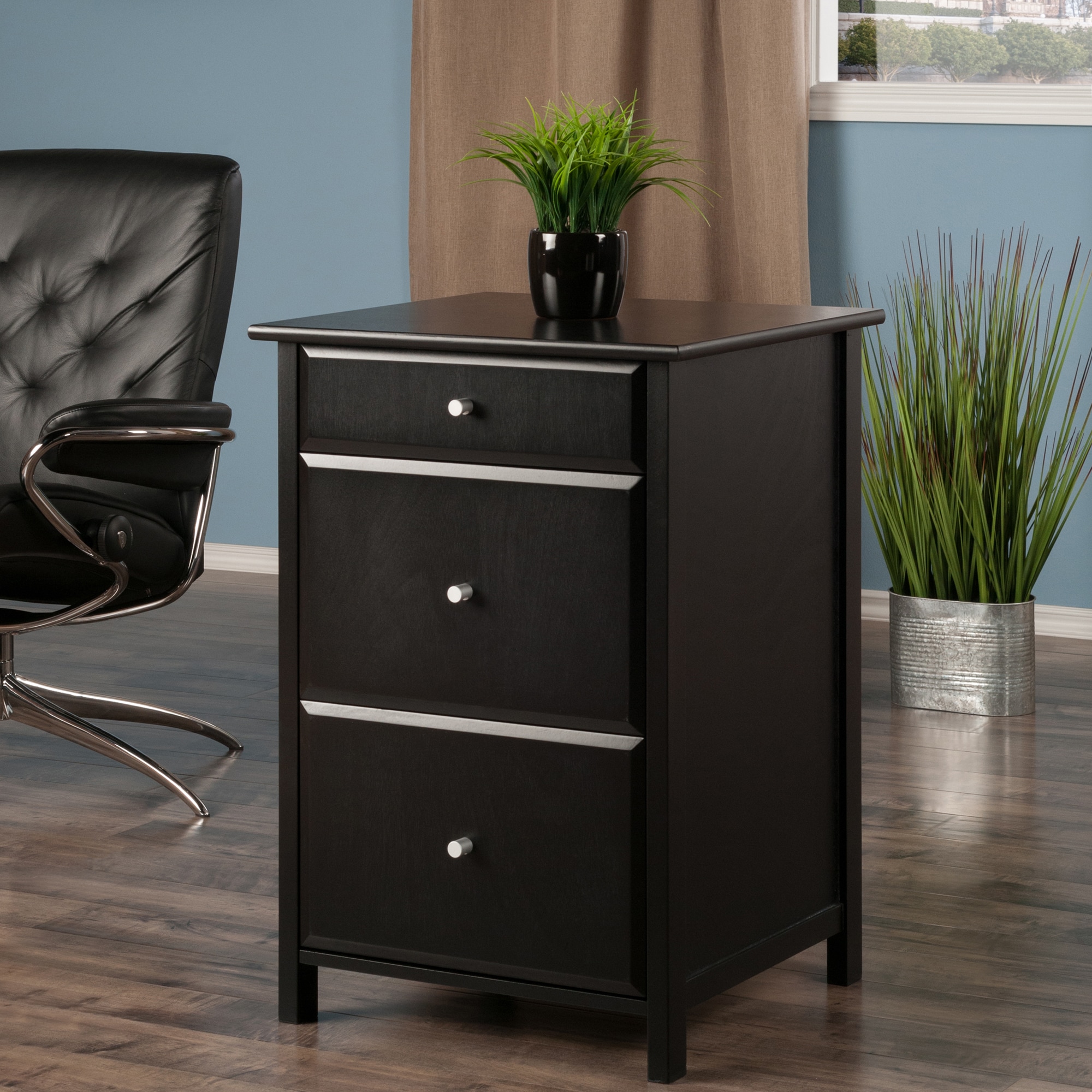 Winsome Wood Delta Black 1-Drawer File Cabinet in the File Cabinets ...