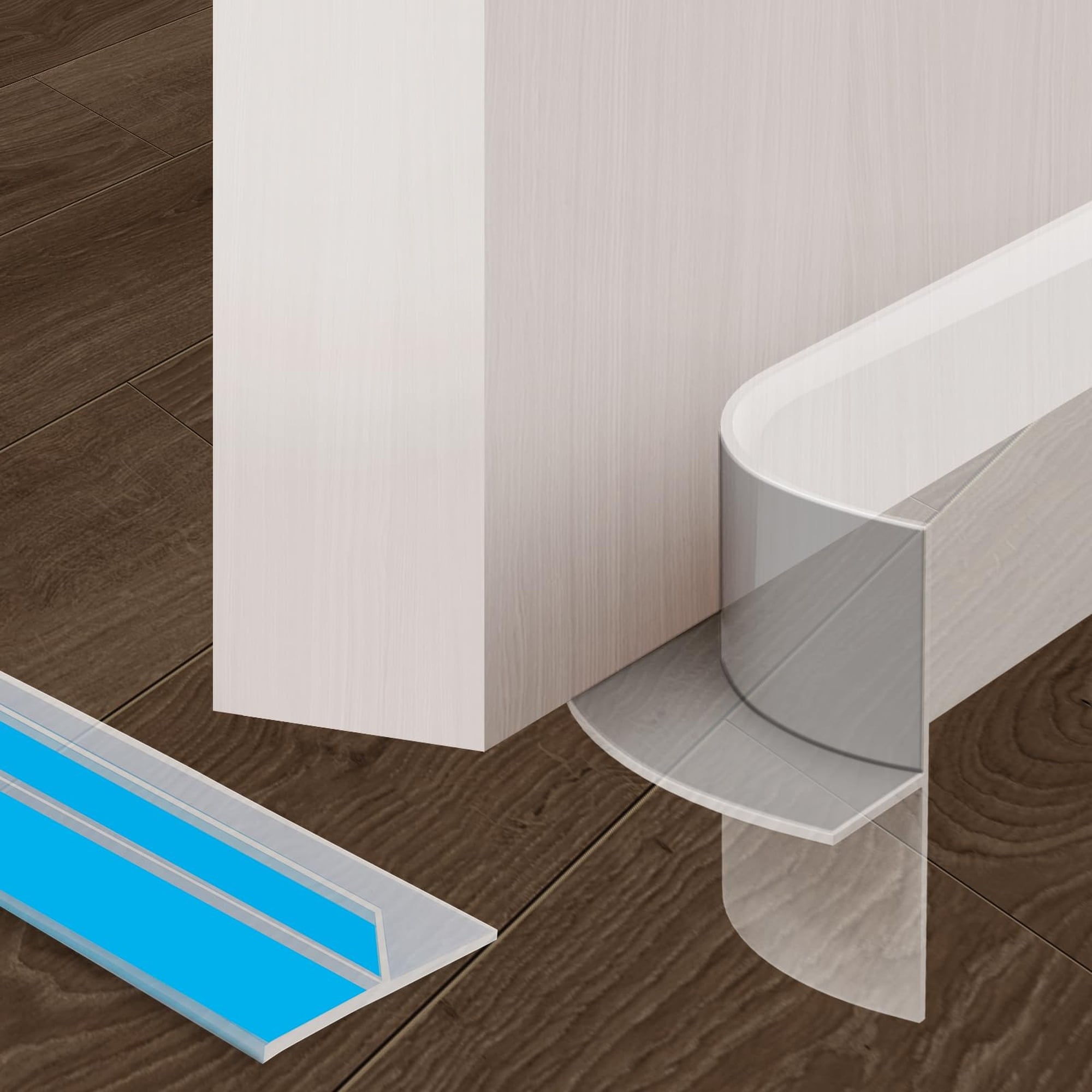 Angel Sar 20 FT Clear 2 Inch T Shaped Rubber Weather Stripping 2mm Thick Heavy Duty for Door Window Glass Shower Gap Seal