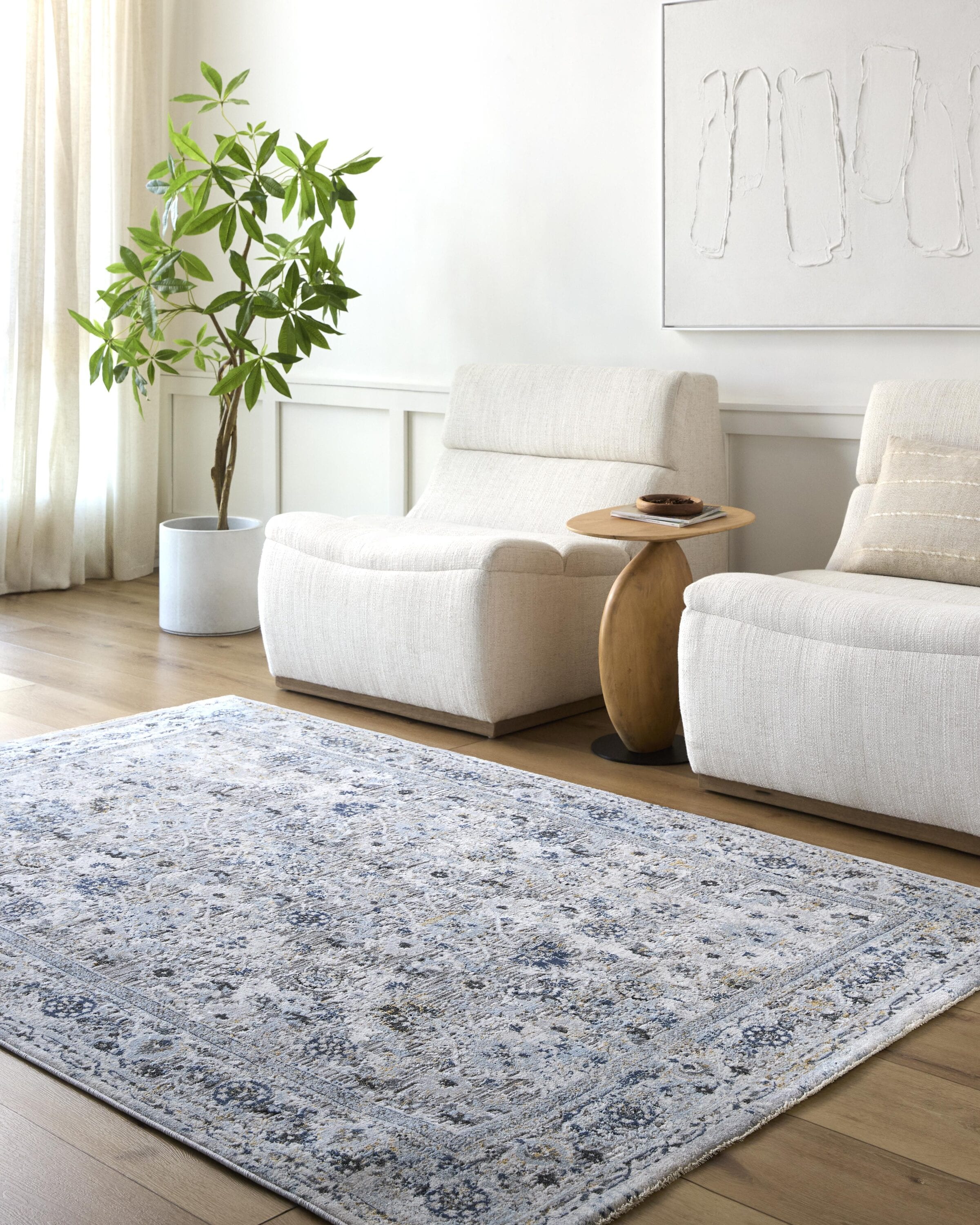 Livabliss HSL2302-575 5 x 7 (ft) Polyester/Polypropylene Gray Rectangular Indoor Vintage Area rug