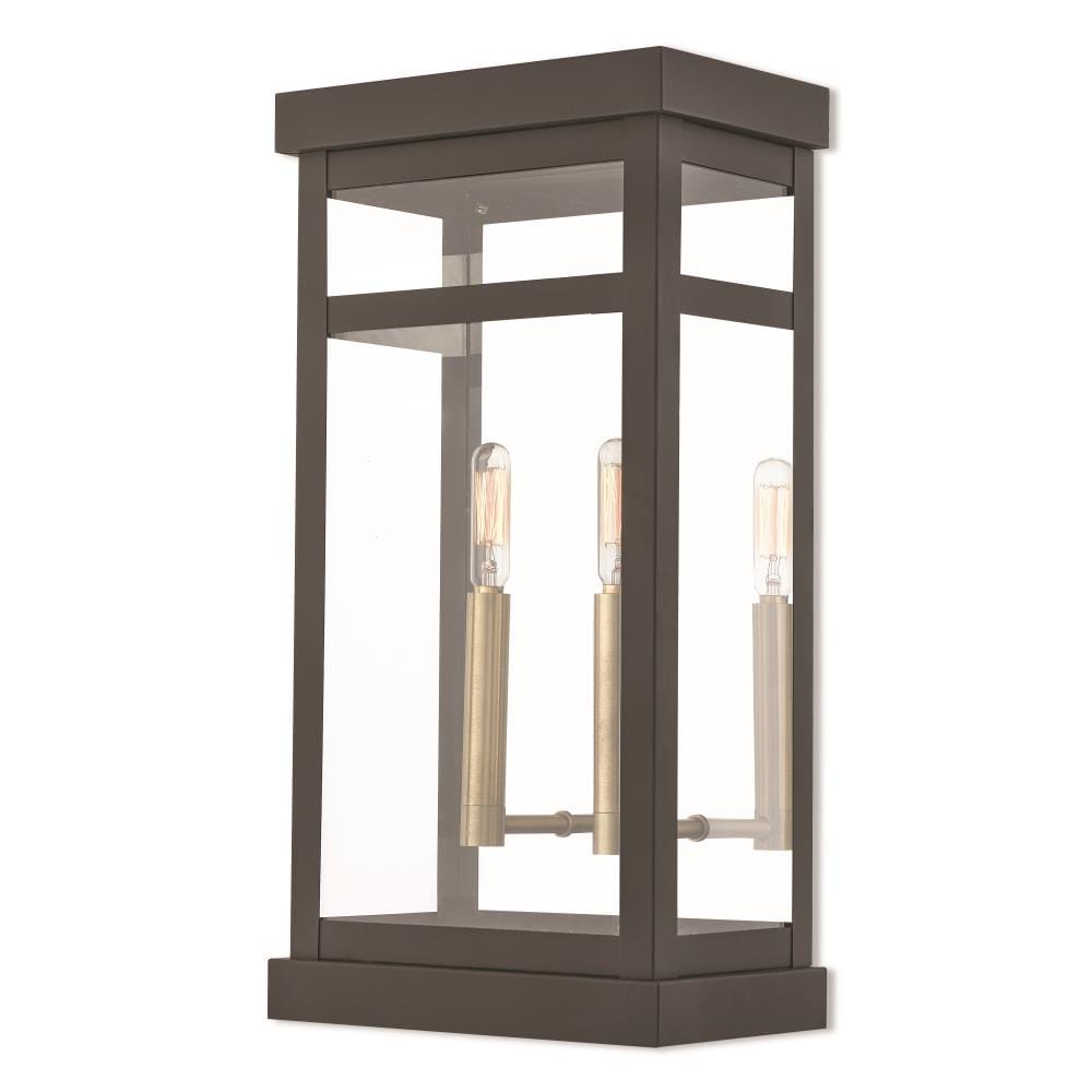 Livex Lighting 20704-07 Hopewell 2 -Light 18-in H Matte Bronze Hardwired Outdoor Wall Light
